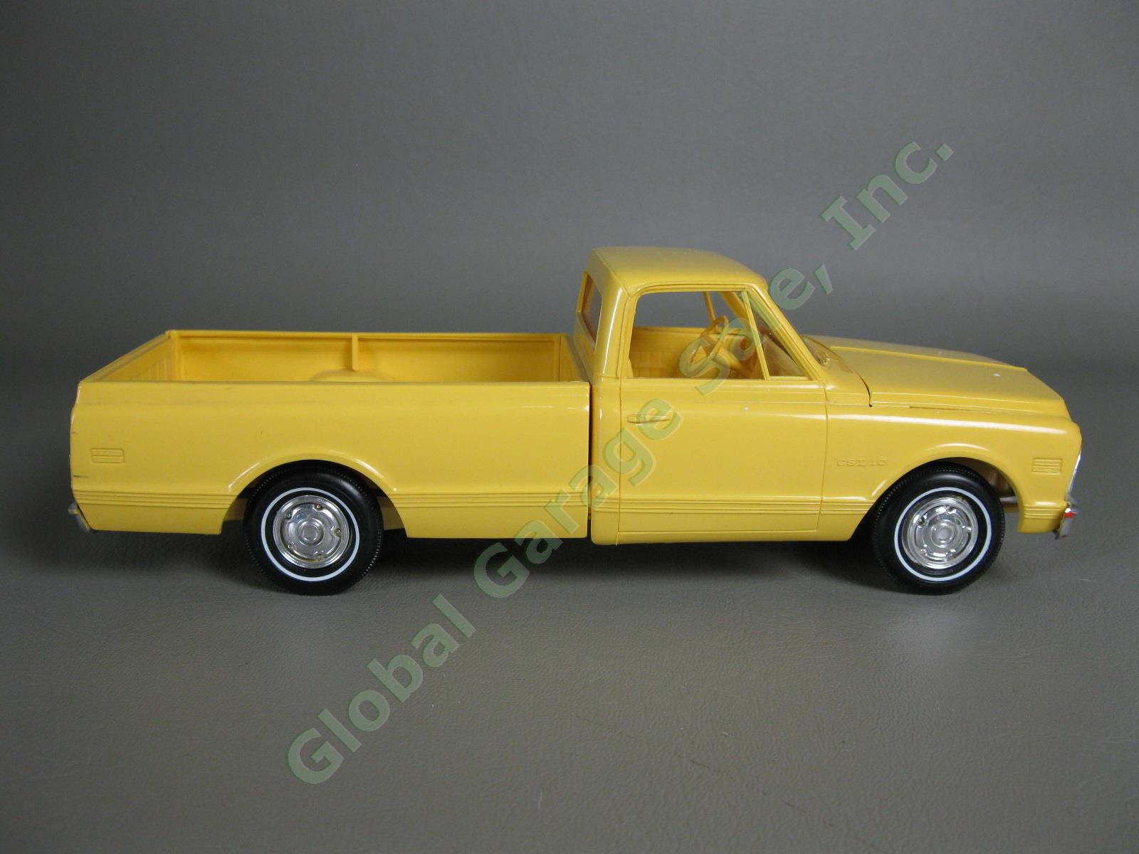 VTG 1970 Chevrolet CST/10 Yellow Fleetside Pickup Truck Plastic Dealer Promo Car 3