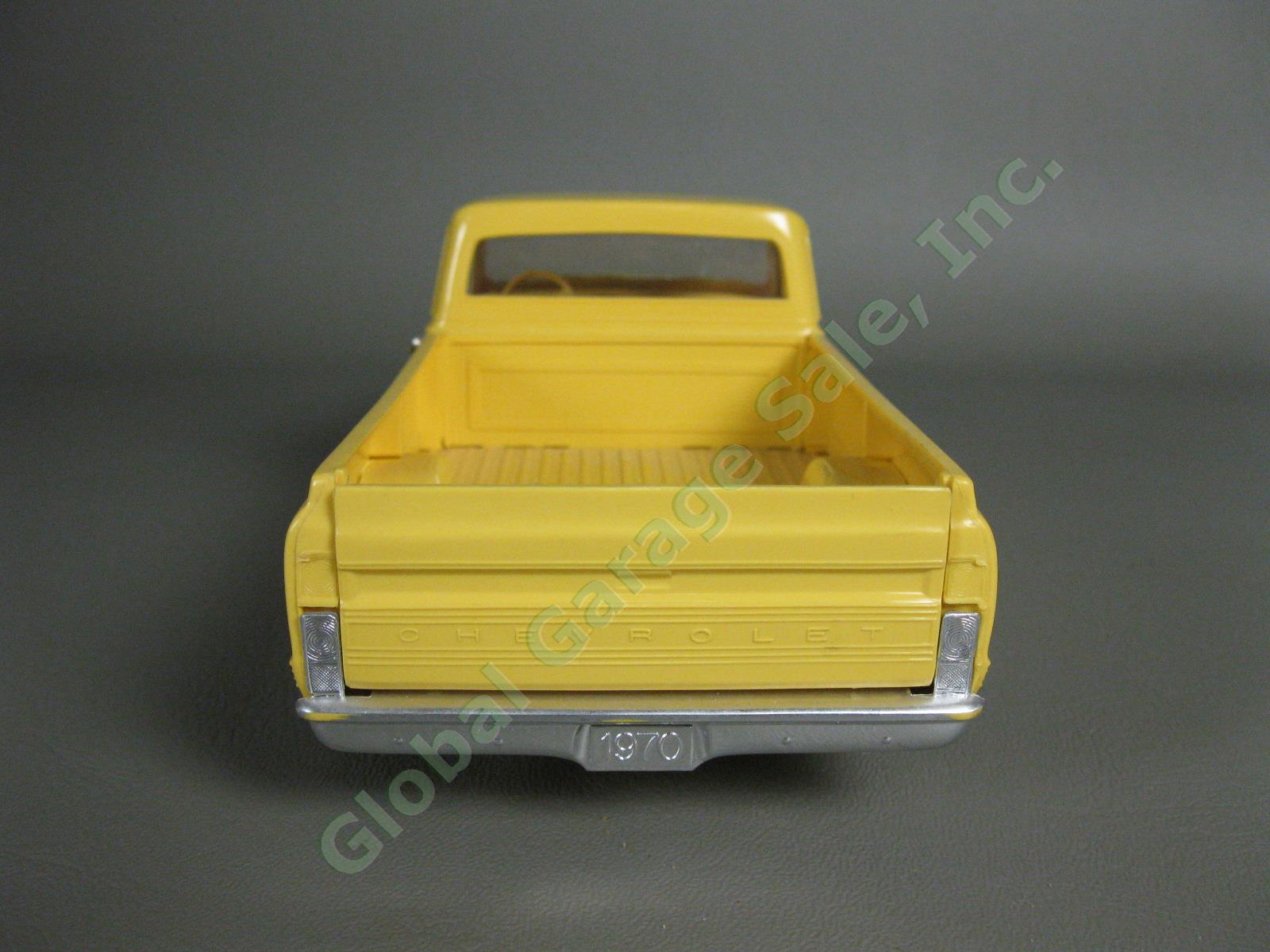 VTG 1970 Chevrolet CST/10 Yellow Fleetside Pickup Truck Plastic Dealer Promo Car 4