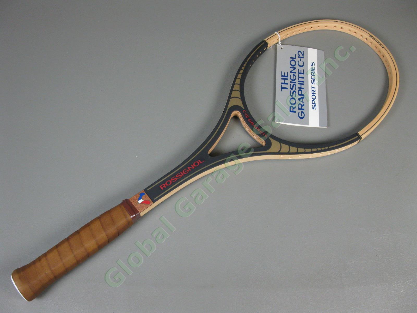 5 Vtg NOS Rossignol Wood Graphite Tennis Rackets Strato Tournament Junior Elite 15