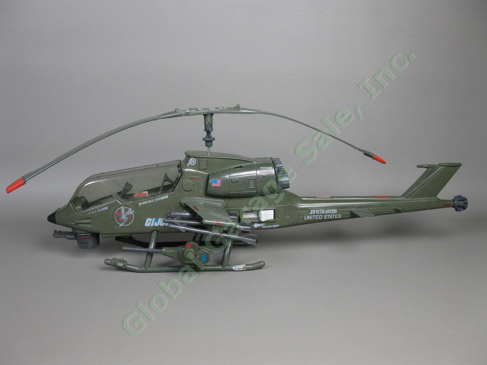 100% Complete 1983 GI Joe Dragonfly Assault Copter XH-1 Helicopter Wild Bill NR 1