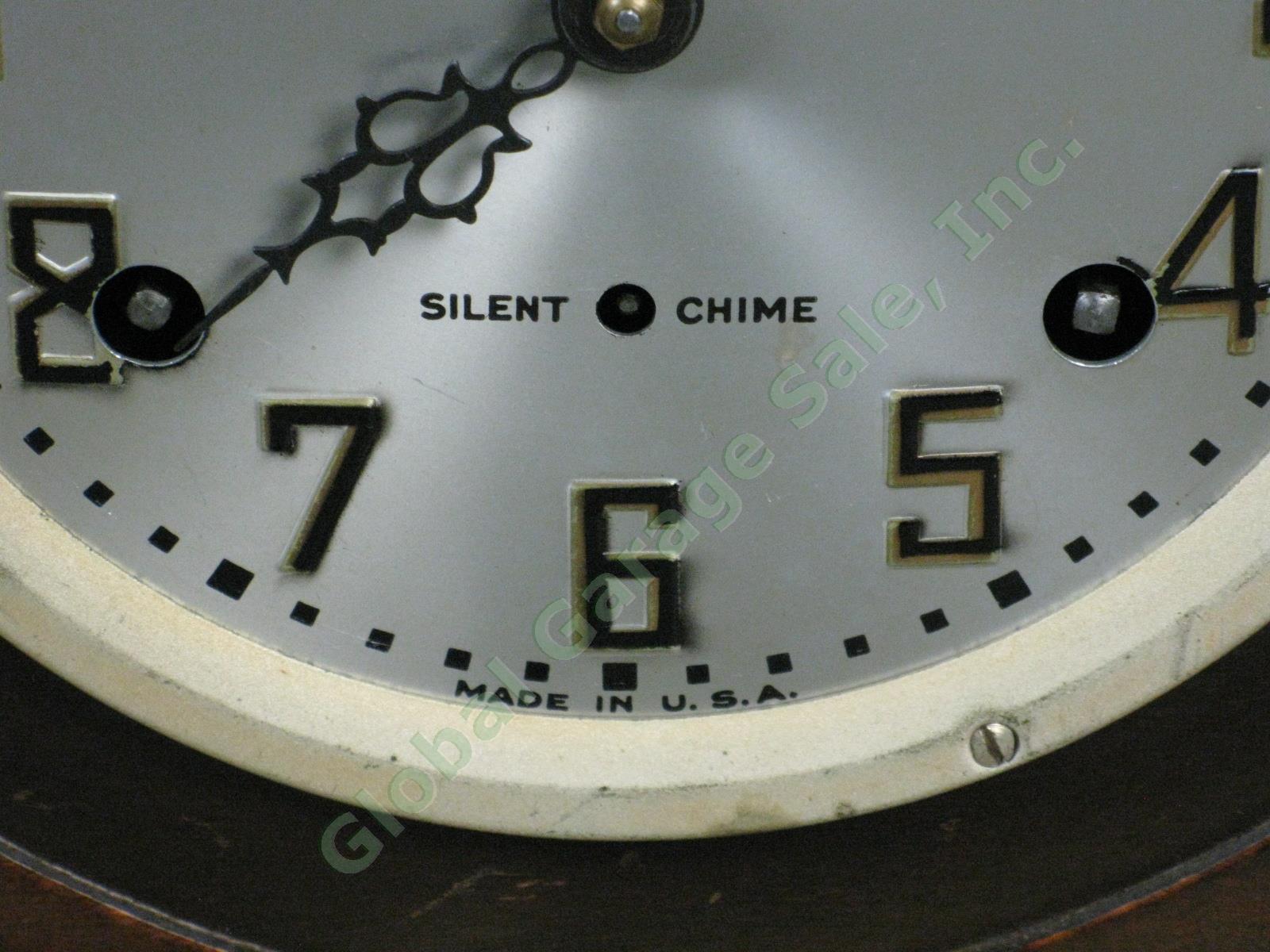 Vtg Antique Sessions Westminster Tambour Pendulum Mantle Clock Runs + Chimes NR! 3