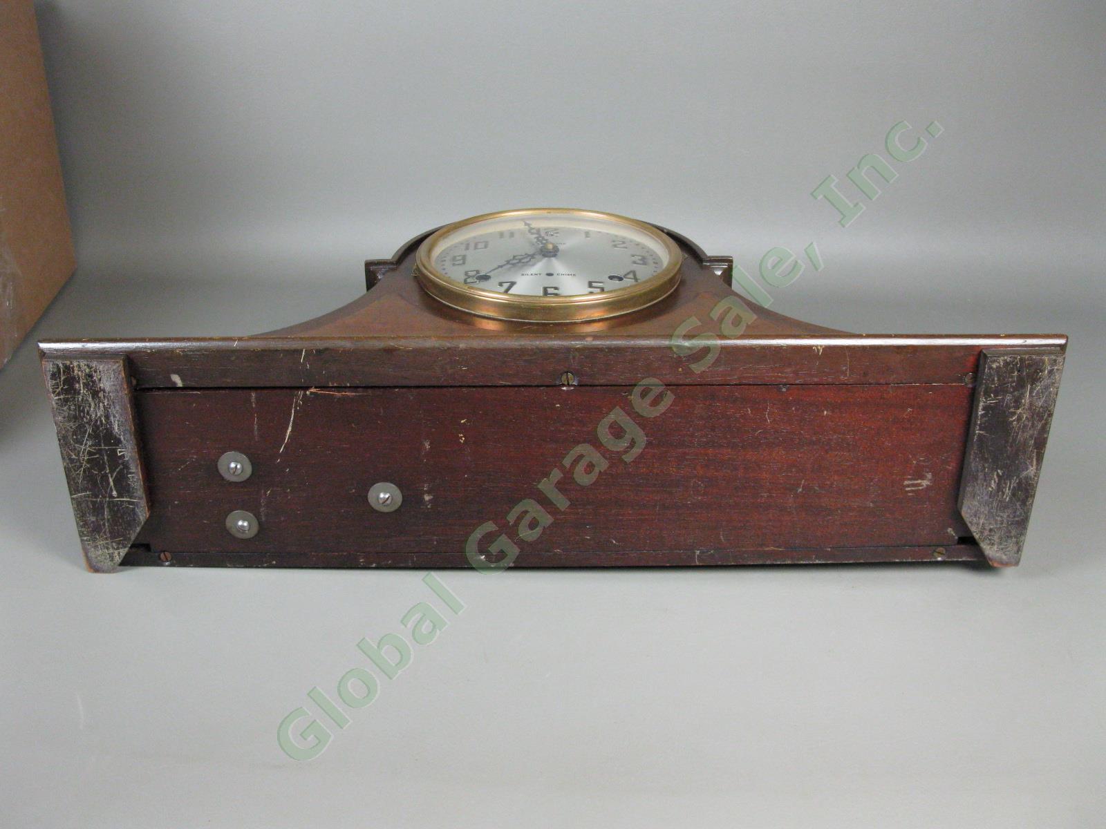 Vtg Antique Sessions Westminster Tambour Pendulum Mantle Clock Runs + Chimes NR! 11