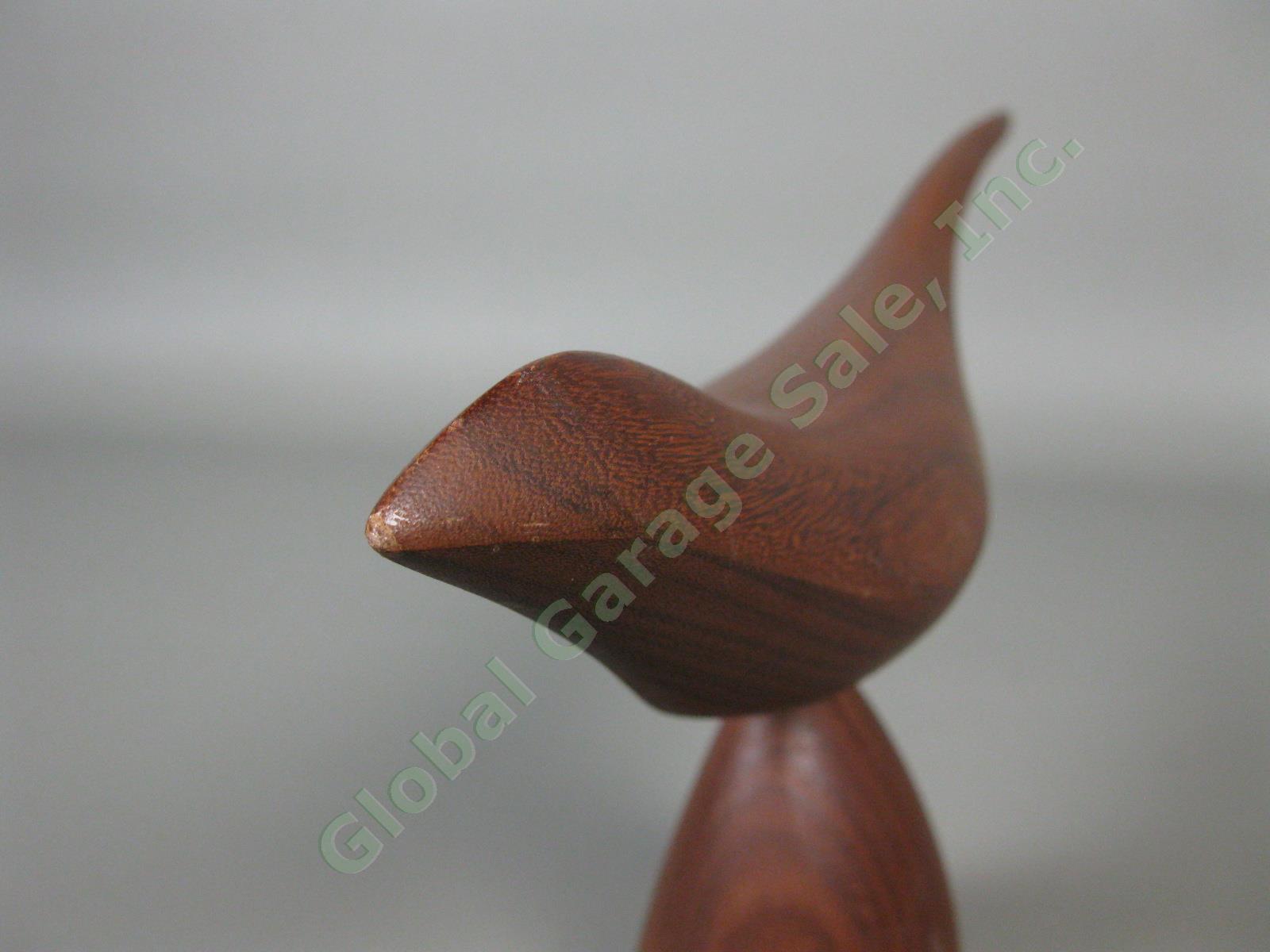 Vtg Emil Milan Signed Mid Century Modern MCM Carved Wood Bird Sculpture 12" Long 10