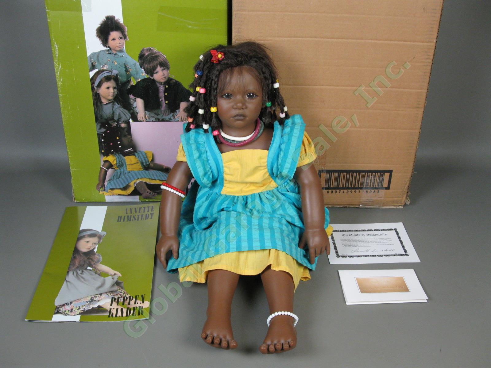 Annette Himstedt 26" Ayoka African Girl Doll 4848 Signed! Orig Box COA Exc Cond!