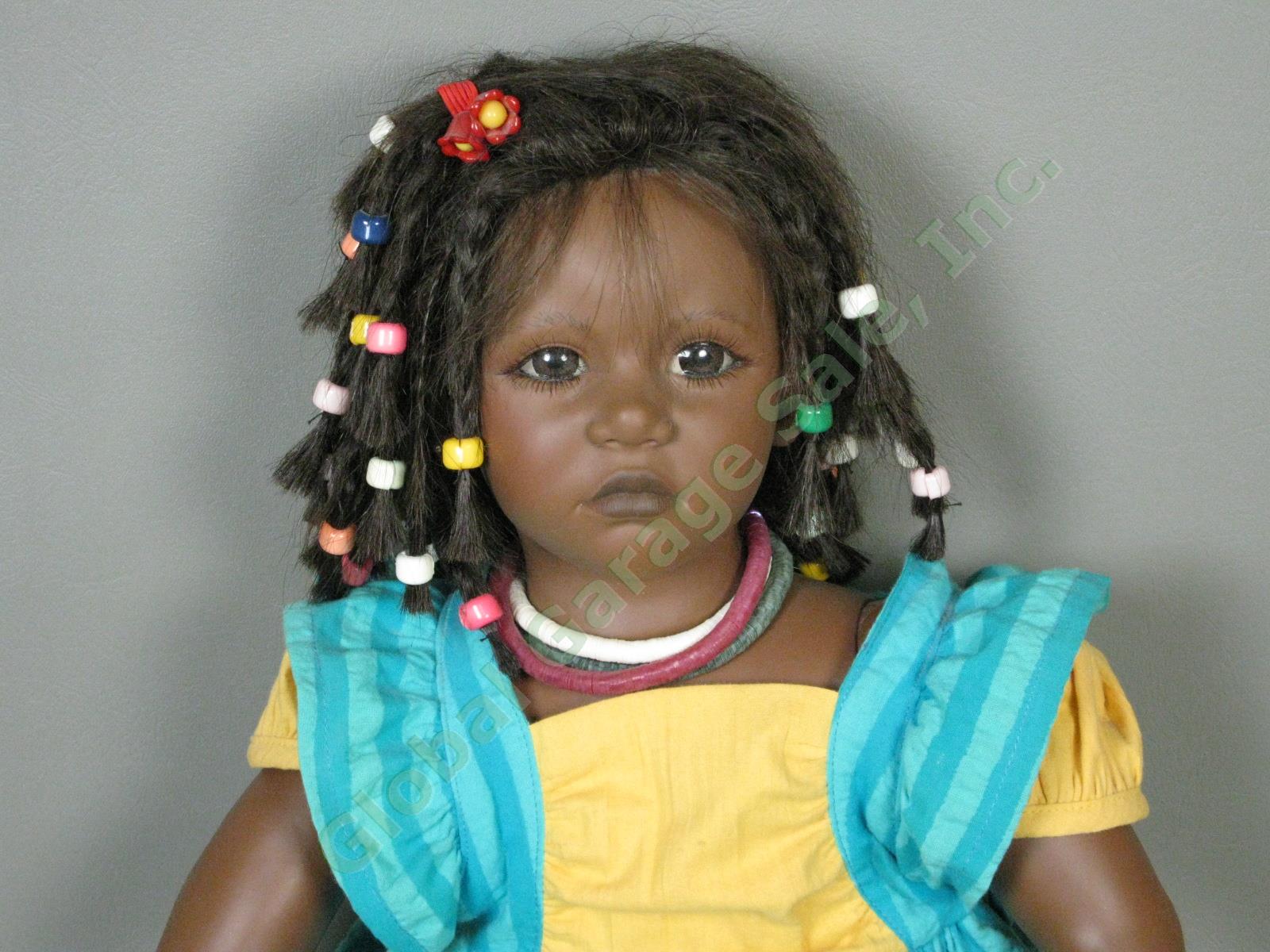 Annette Himstedt 26" Ayoka African Girl Doll 4848 Signed! Orig Box COA Exc Cond! 1