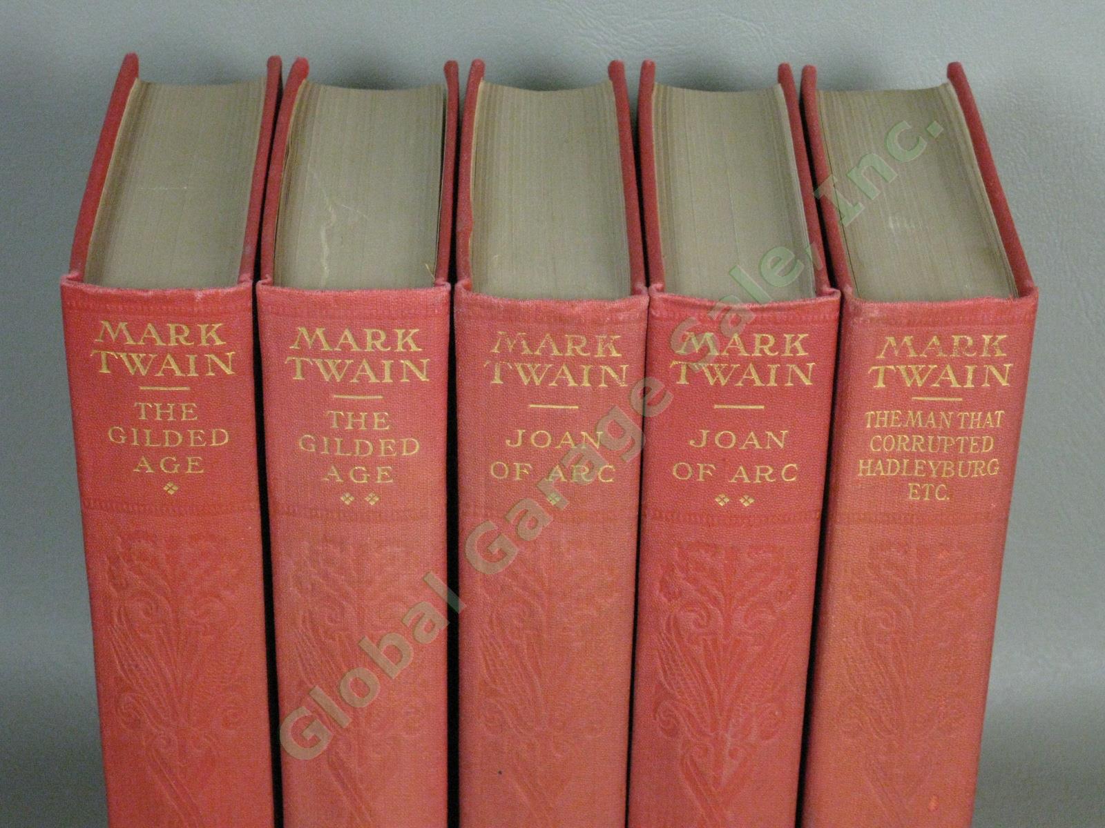 Antique Mark Twains Works Authors National Edition Harpers Complete 25 Book Set 3