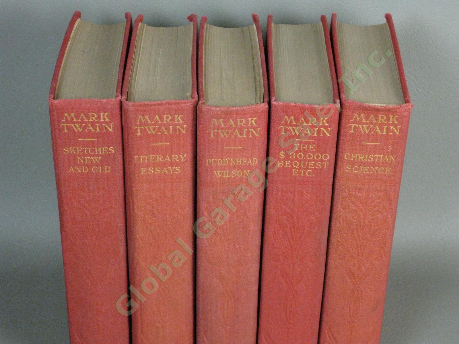 Antique Mark Twains Works Authors National Edition Harpers Complete 25 Book Set 5