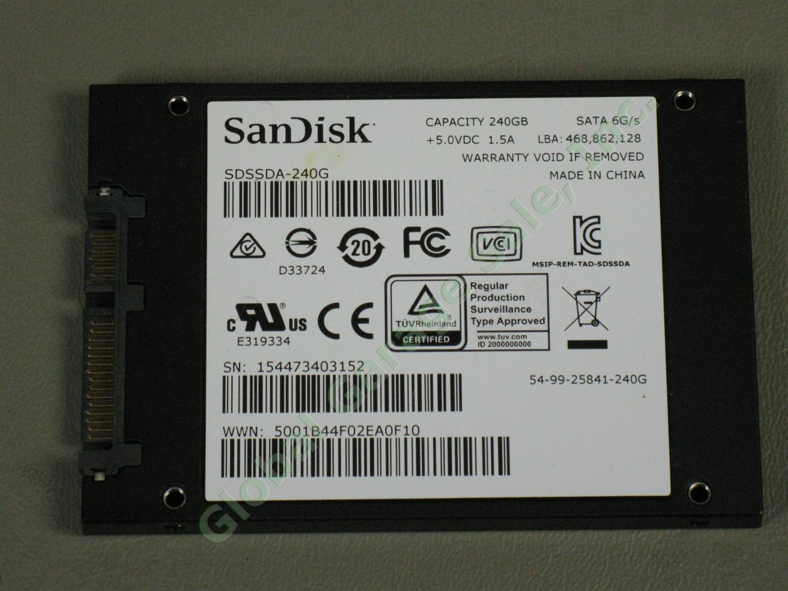 6 Laptop Drives 240GB SSD 2.5" Sandisk SDSSDA-240G PNY SSD7SC240GSA-OPM + 4 HDD 2