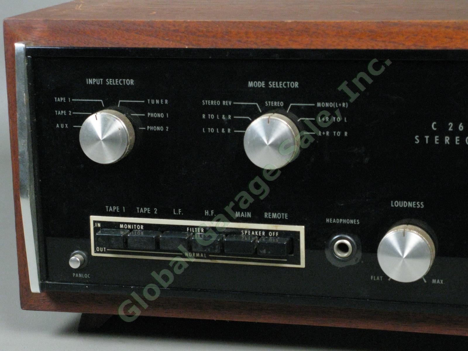 Vintage McIntosh C26 Preamplifier w/Wooden Cabinet Works Needs Tinkering NO RES! 2
