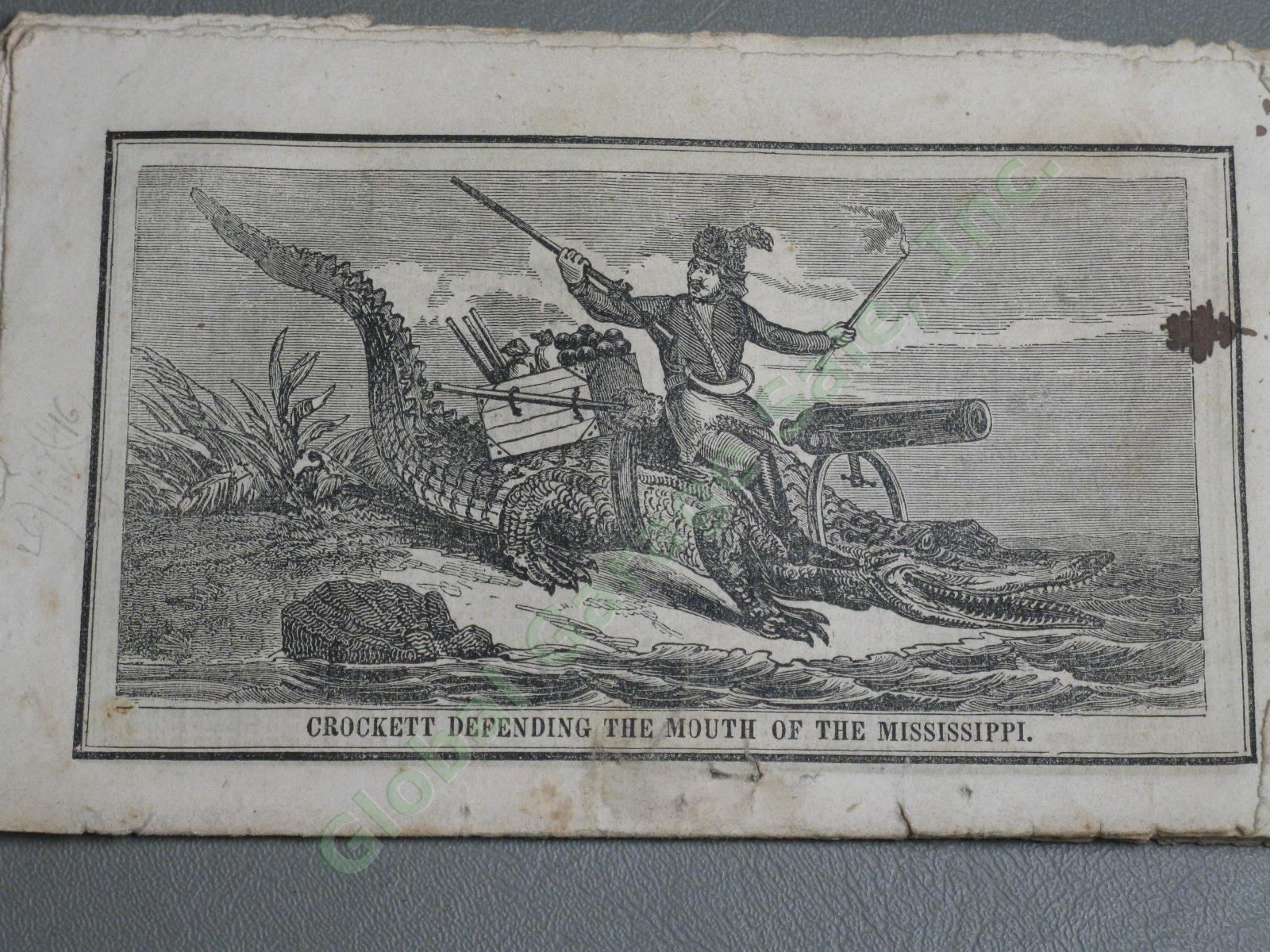 2 RARE Antique Original 1847 Davy Crockett
