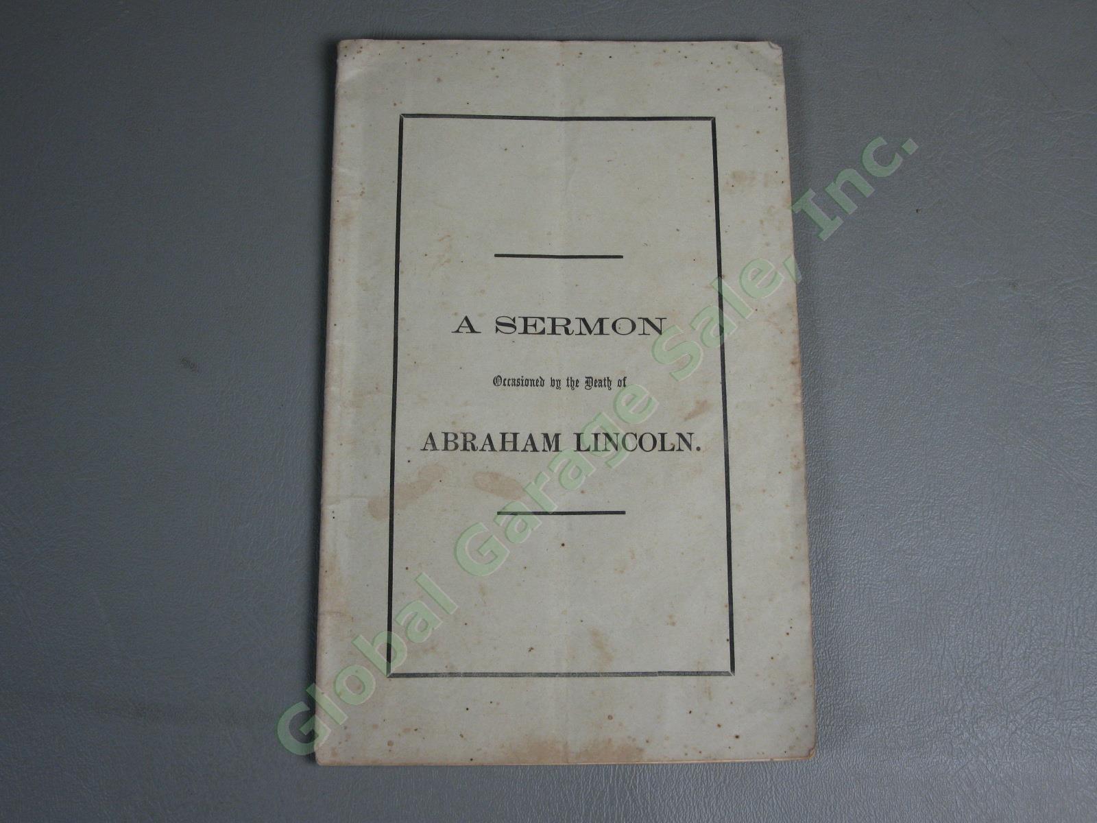 1865 Victory + Mourning Sermon on the Death of Abraham Lincoln Dutch Church NJ