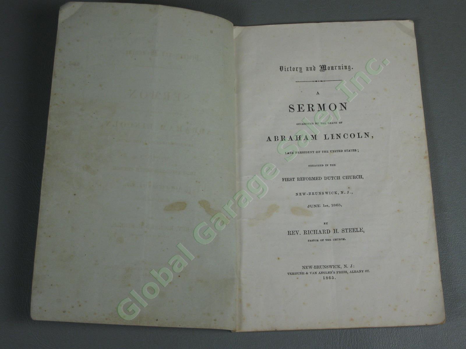 1865 Victory + Mourning Sermon on the Death of Abraham Lincoln Dutch Church NJ 3