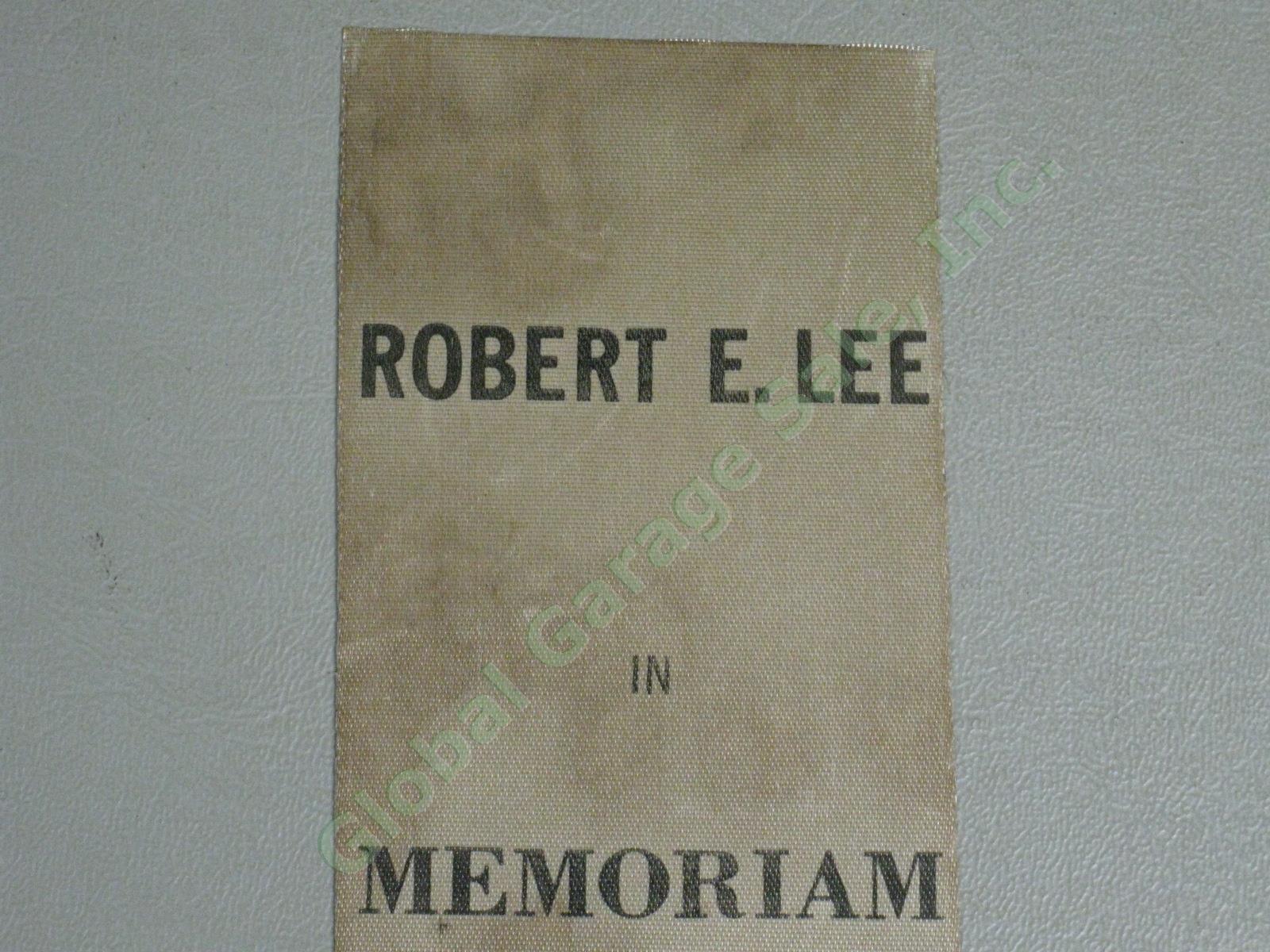 Rare Orig Civil War General Robert E Lee Memoriam Ribbon Oct 12 1870 Memorial 1