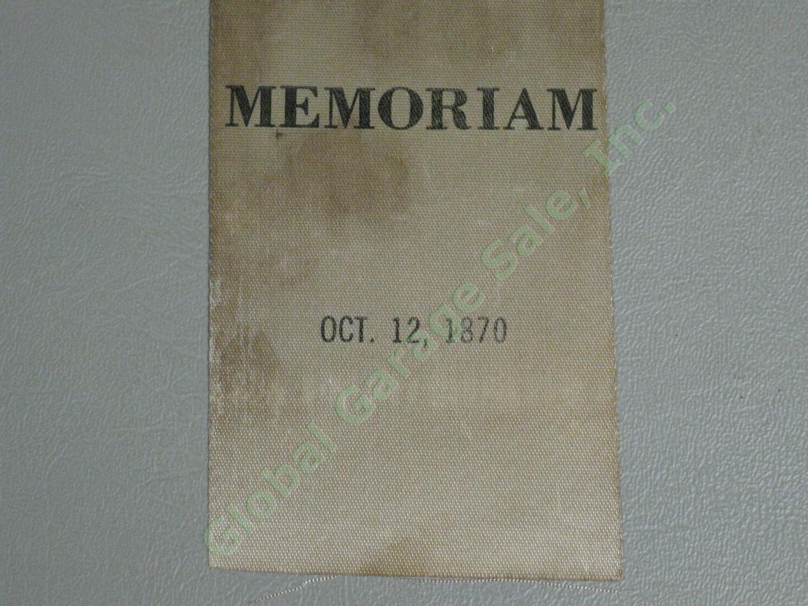 Rare Orig Civil War General Robert E Lee Memoriam Ribbon Oct 12 1870 Memorial 2