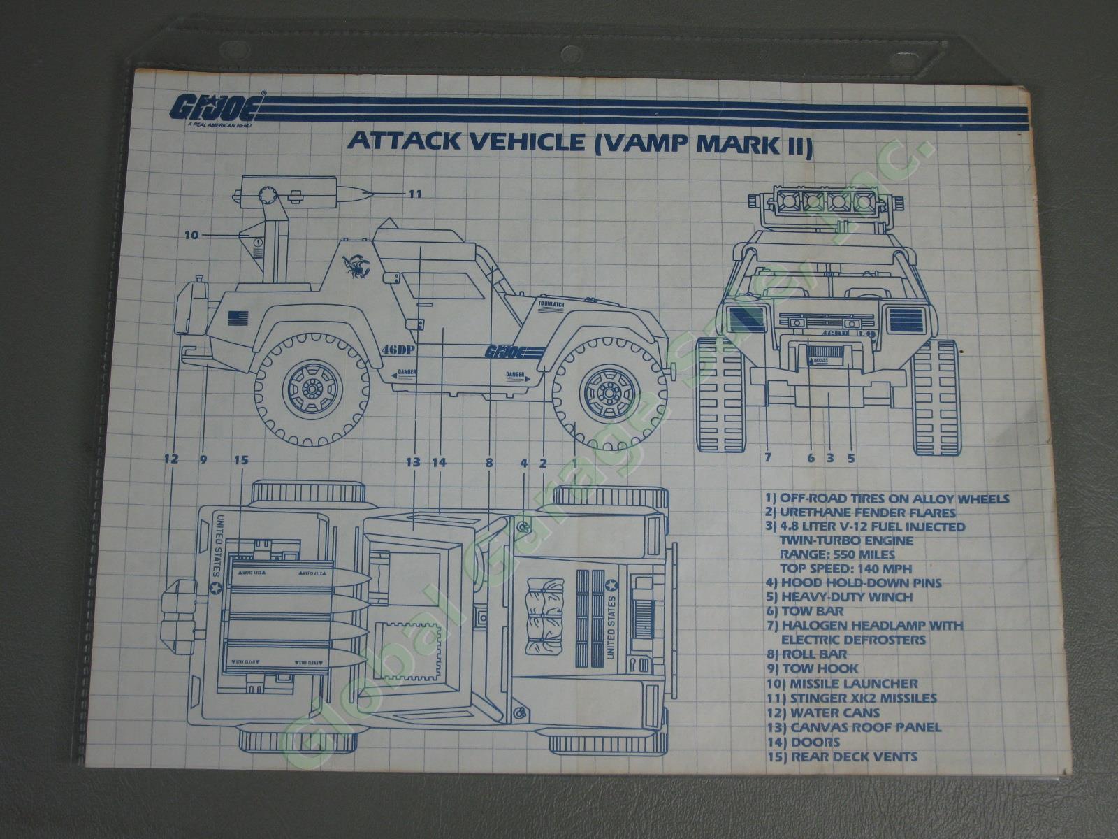 100% COMPLETE Original 1984 GI Joe Vamp Mark II Attack Jeep Vehicle Tan Clutch 10