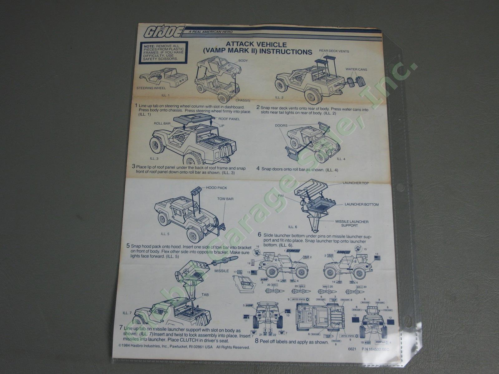 100% COMPLETE Original 1984 GI Joe Vamp Mark II Attack Jeep Vehicle Tan Clutch 11
