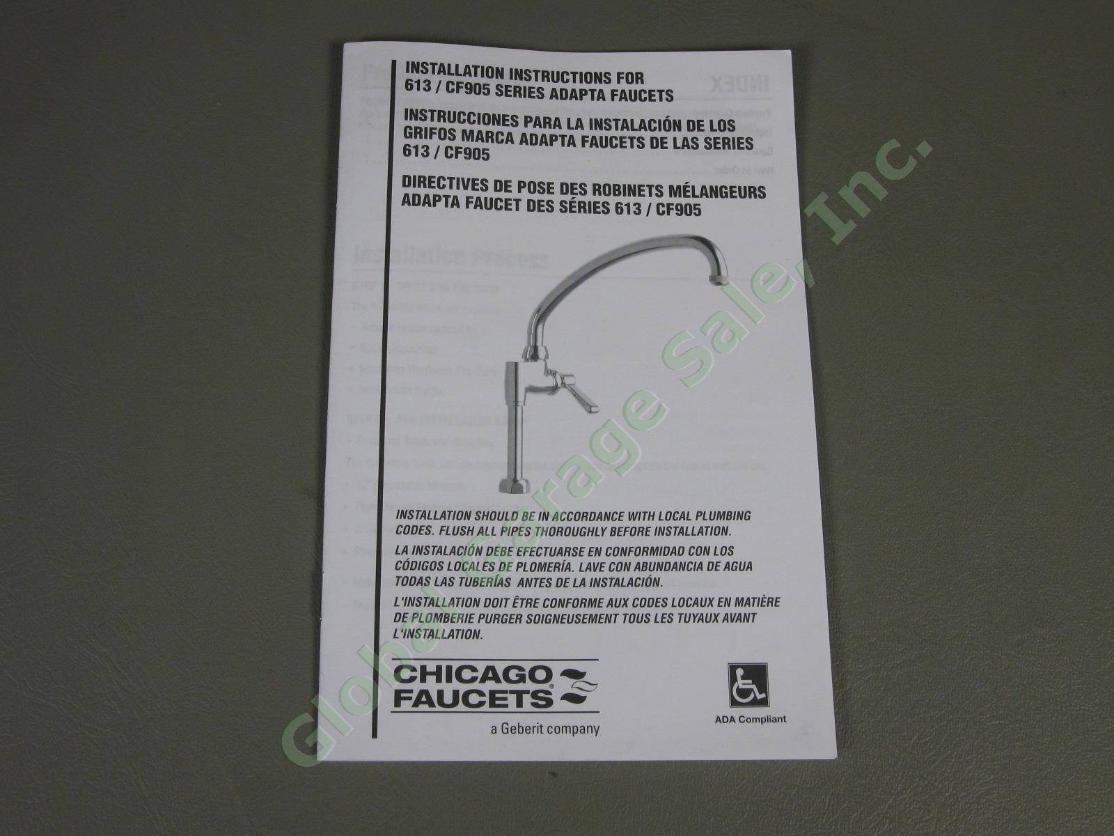 Chicago Faucets 510-G613XKCAB Pre Rinse Fitting Check Chrome Plate 60 PSI Valve 8