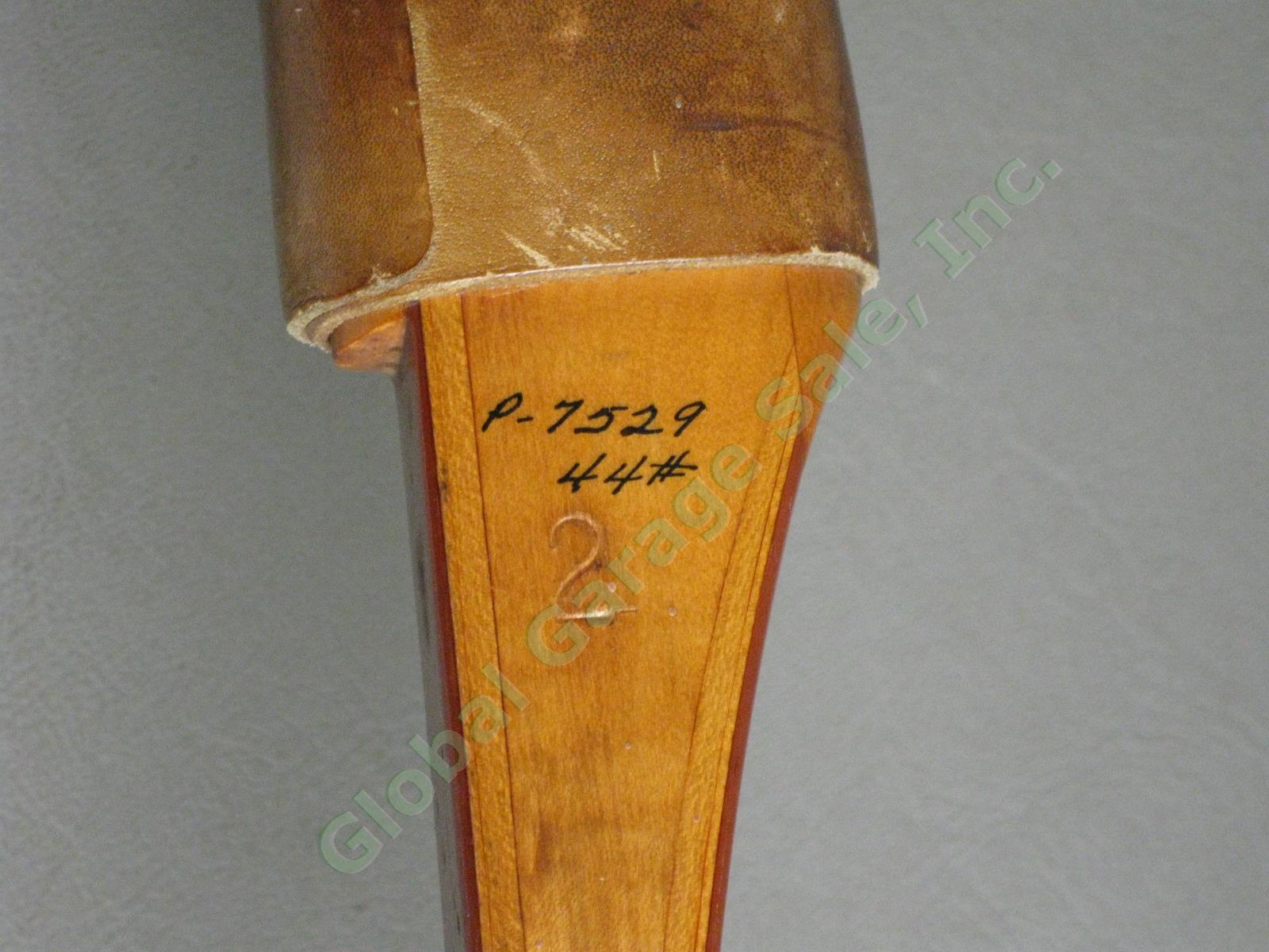 Vtg 1950s Fred Bear Polar 64" 44# RH Wooden Fiberglass Longbow Hunting Bow NR! 3