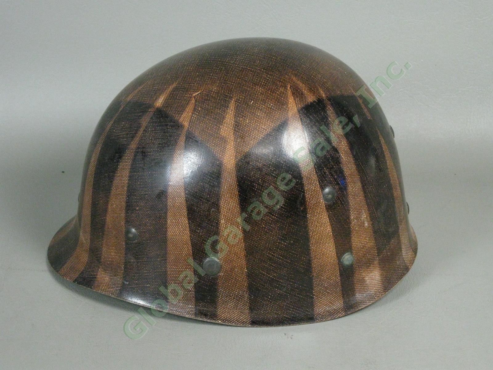 RARE Vtg WWII WW2 US Army Military M1 MSA 23 Unpainted Fiberglass Helmet Liner 2