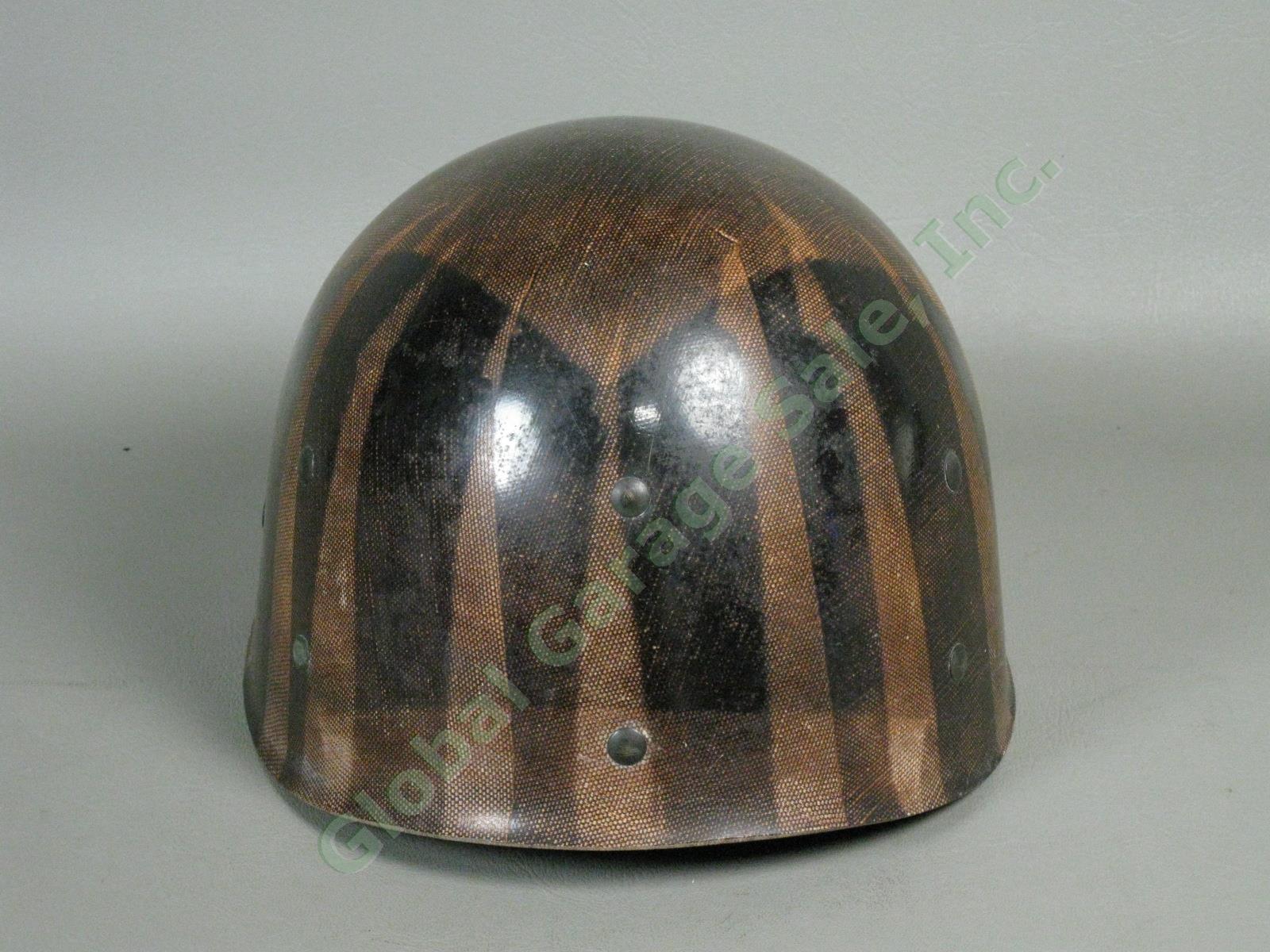 RARE Vtg WWII WW2 US Army Military M1 MSA 23 Unpainted Fiberglass Helmet Liner 3