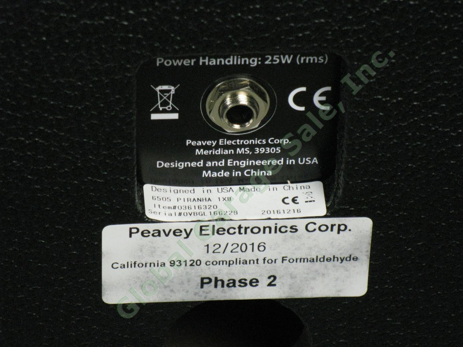 Peavey Piranha 6505 Speaker Cab Cabinet 1"x8" Mint Demo Model! w/Box +Cable 5
