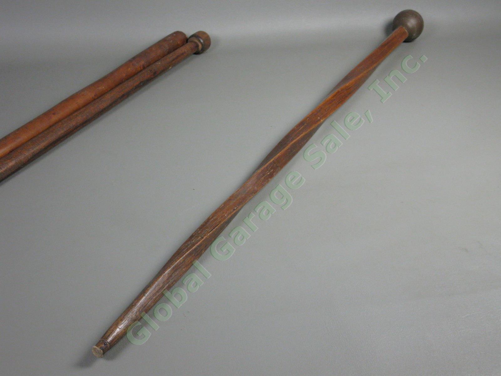 5 Vtg Antique Wooden Wood Canes Walking Sticks Lot Silver Brass Knobs Handles NR 8