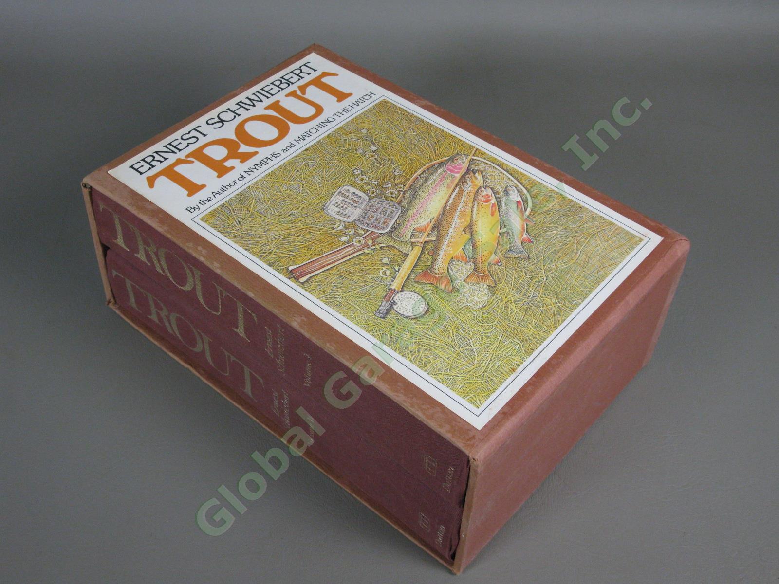 Trout Volumes I + II Ernest Schwiebert Fly Fishing Book Box Set EP Dutton 1984