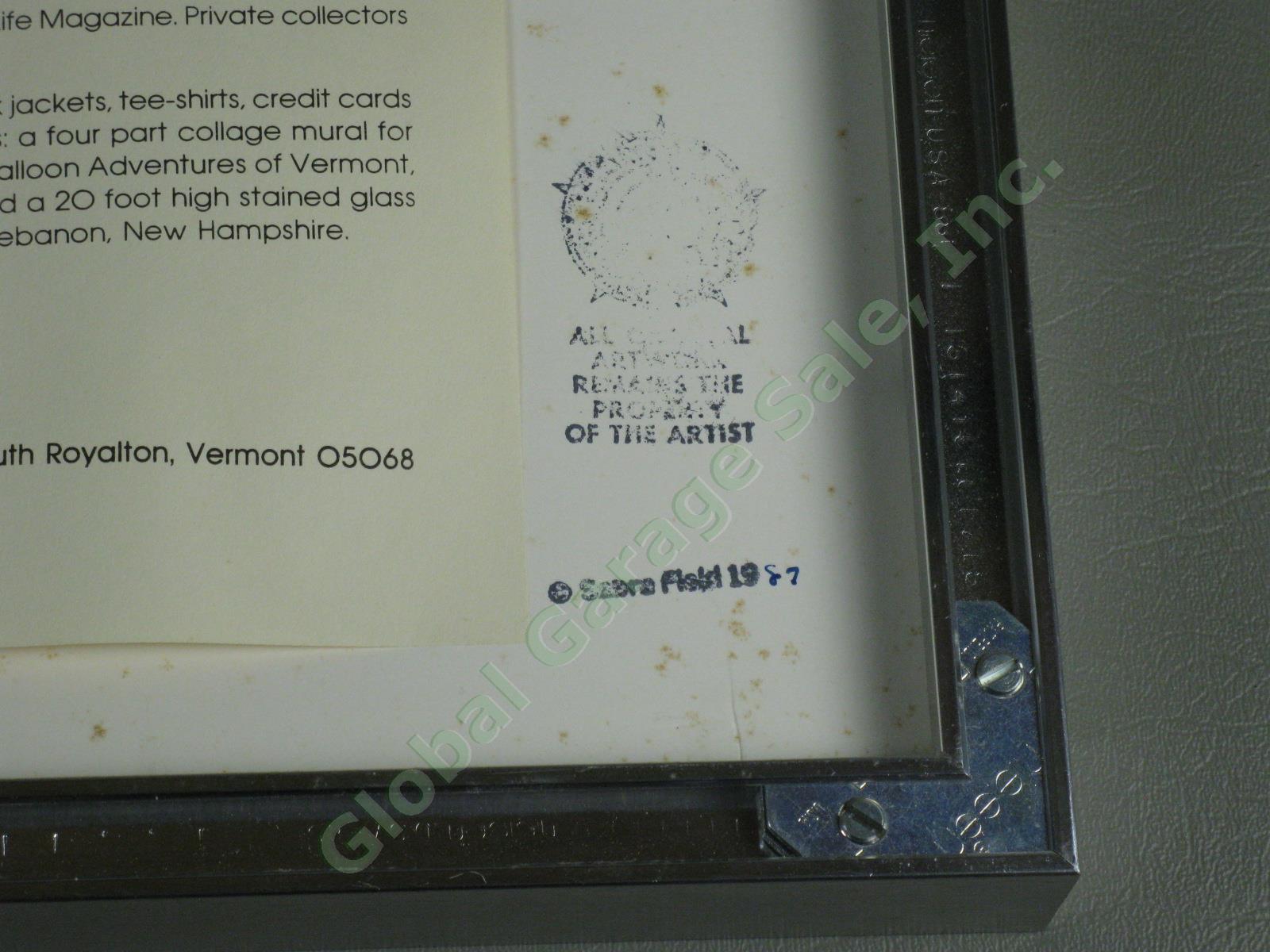 Original 1987 Under The Sun Sabra Field Vermont Signed Framed Wood Block Print 8