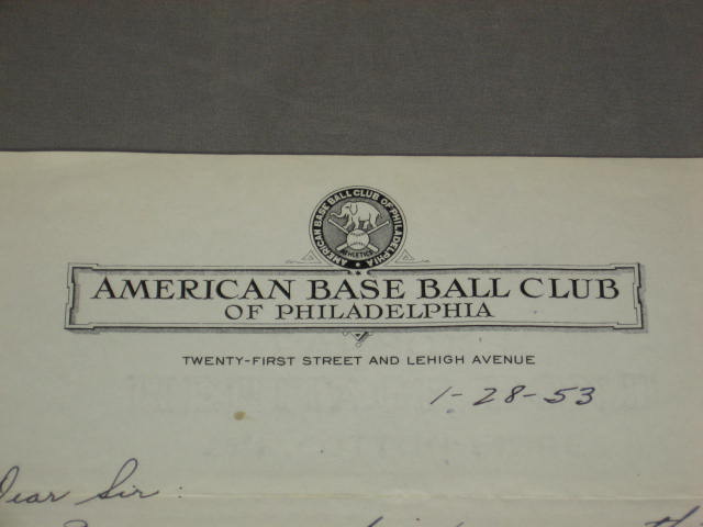 1953 Joe Astroth Signed Topps Baseball Card Contract NR 2