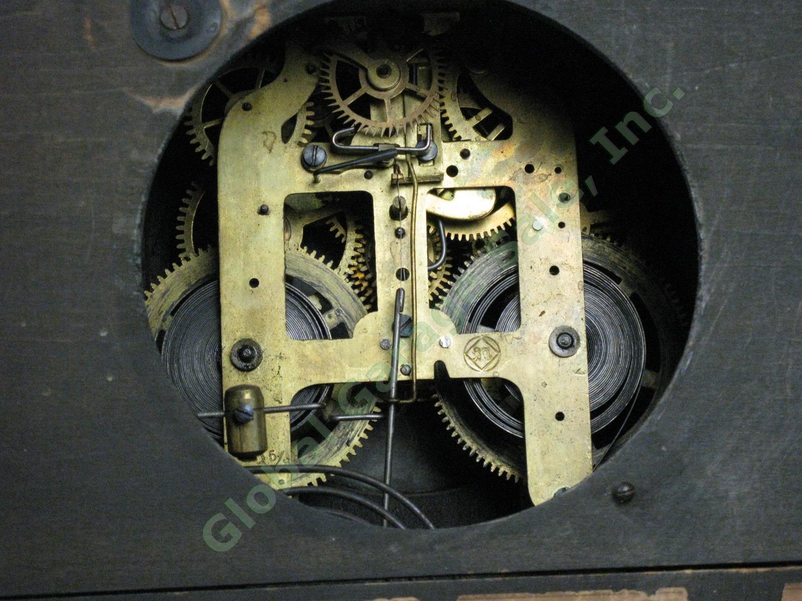 Rare Antique Seth Thomas Green Adamantine Mantle Pendulum Clock 3 5/8 Movement 7