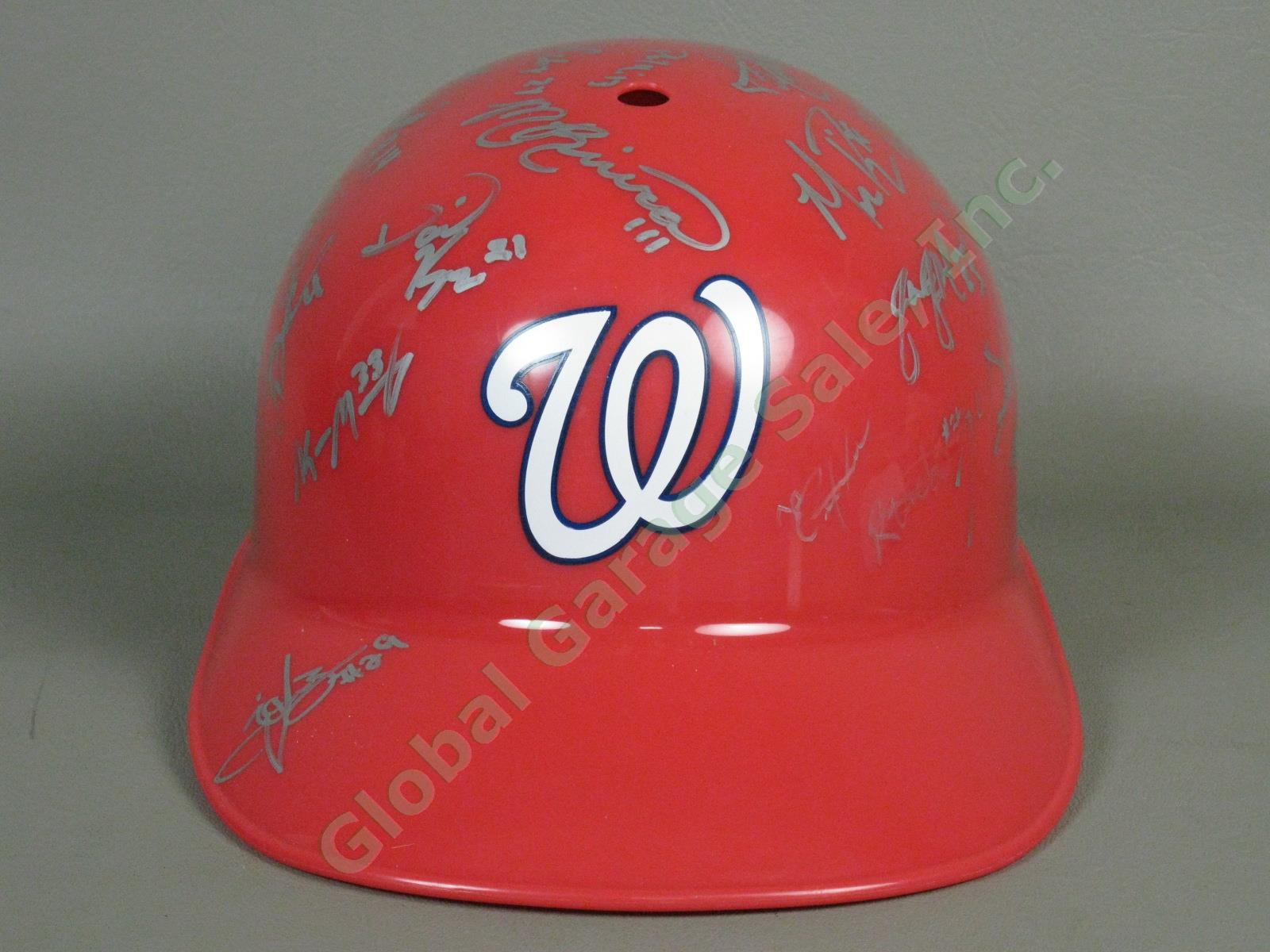 2015 Auburn Doubledays Team Signed Baseball Helmet NYPL Washington Nationals NR