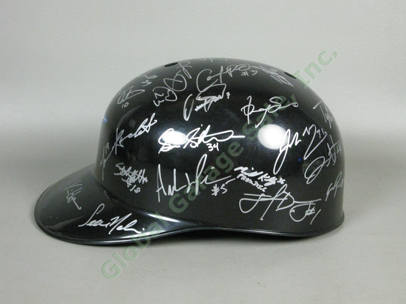 2010 Auburn Doubledays Team Signed Baseball Helmet NYPL Toronto Blue Jays NR 3
