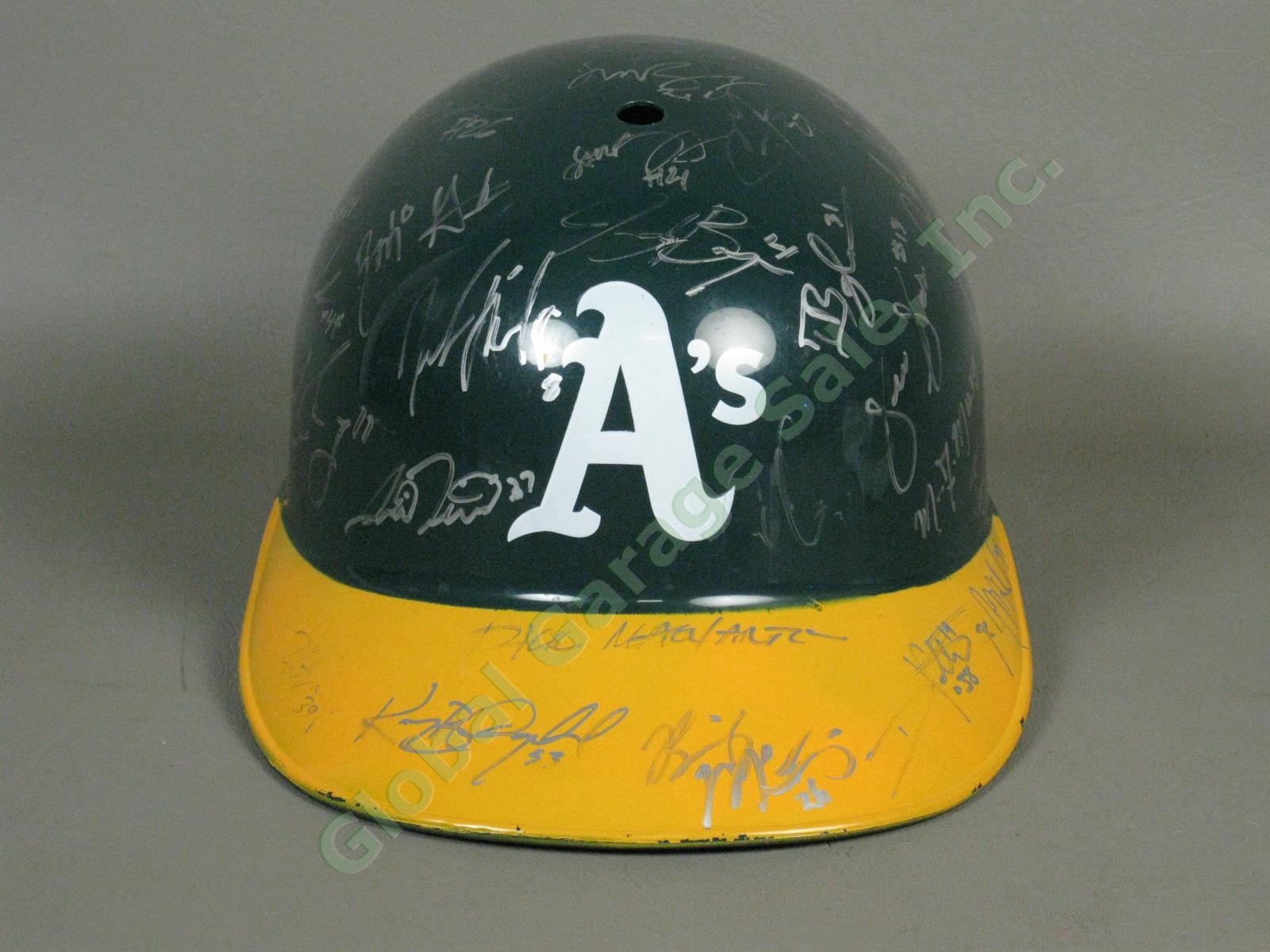 2013 Vermont Lake Monsters Team Signed Baseball Helmet NYPL Oakland Athletics NR