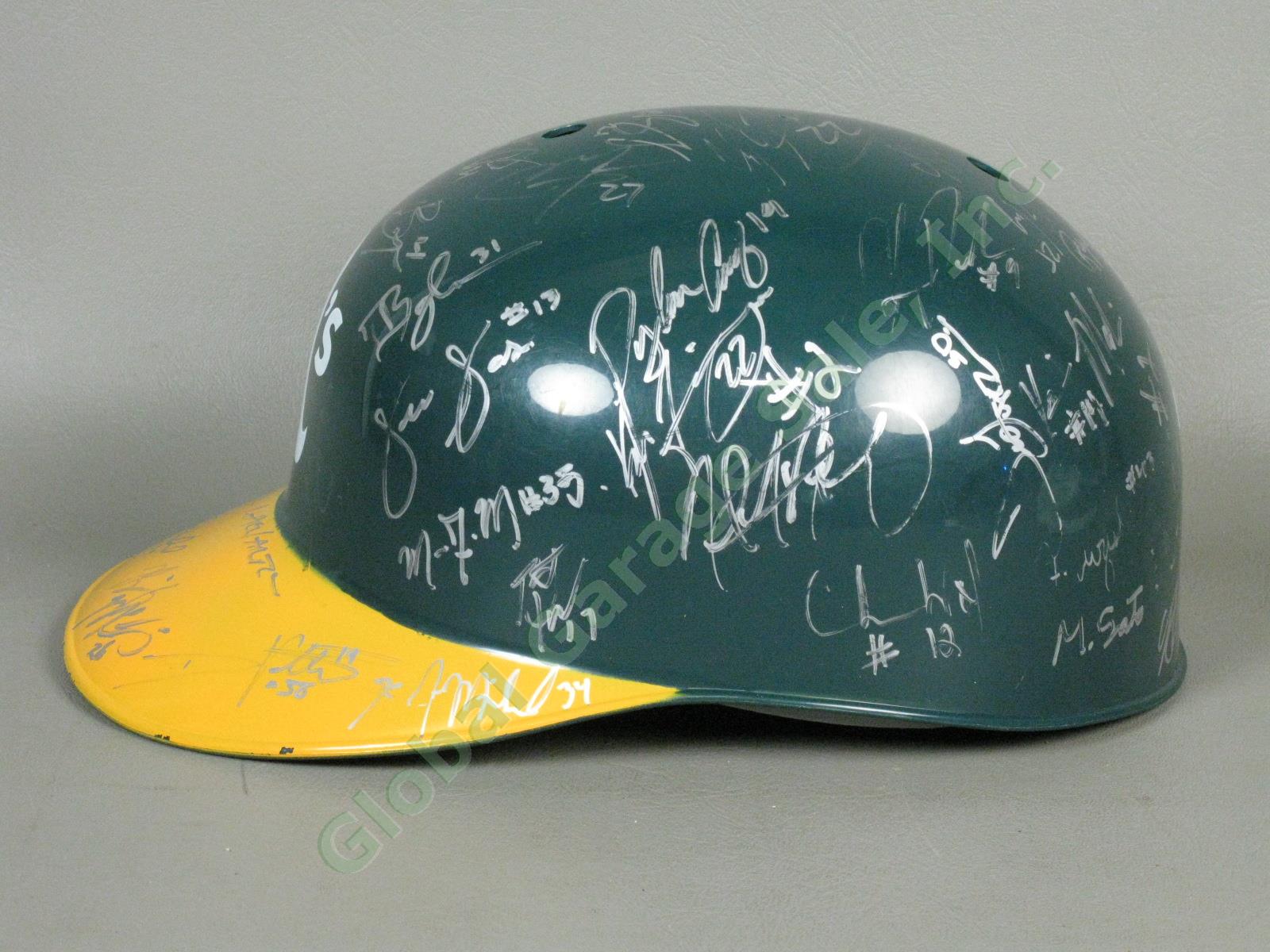 2013 Vermont Lake Monsters Team Signed Baseball Helmet NYPL Oakland Athletics NR 3
