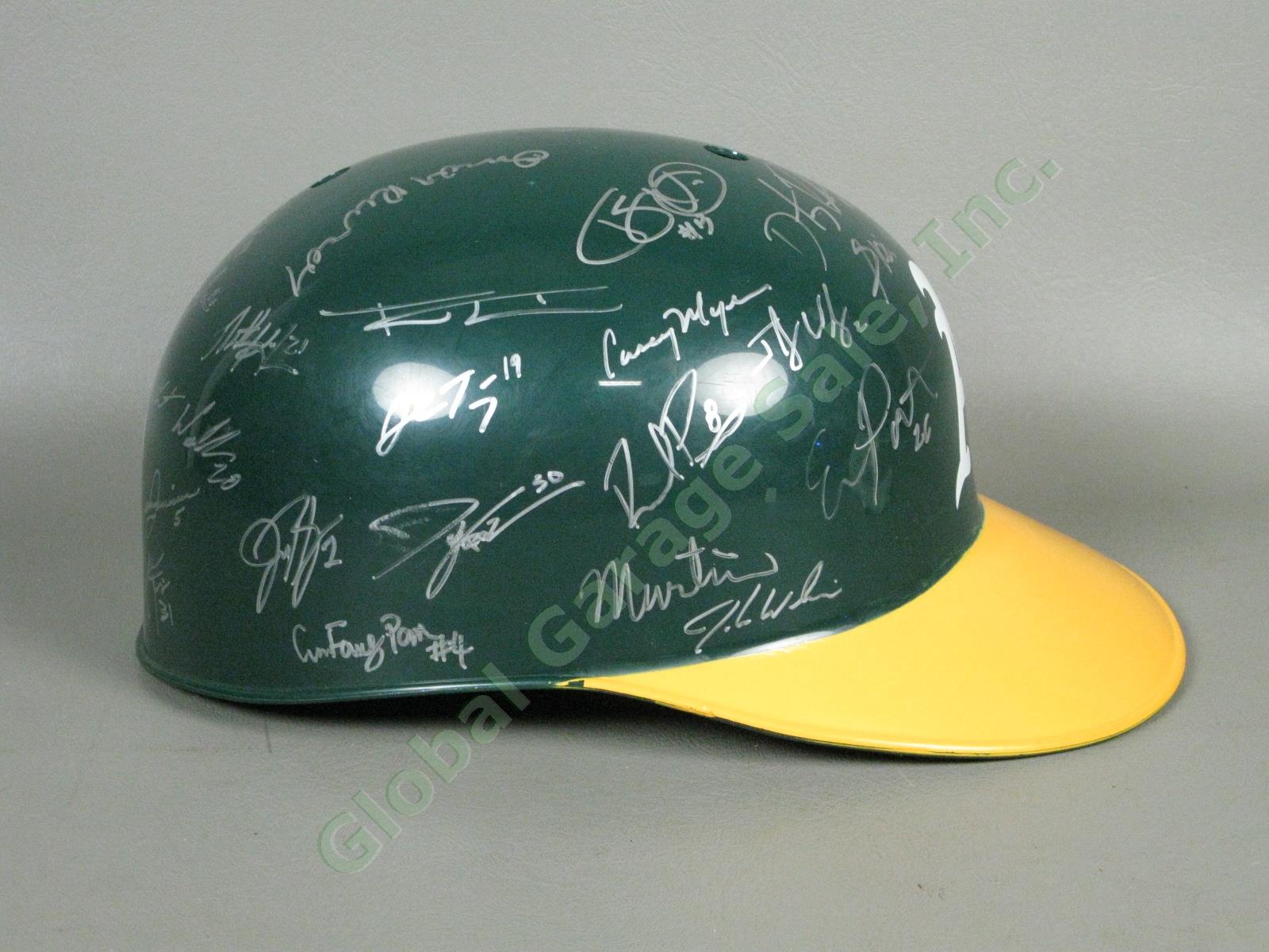 2011 Vermont Lake Monsters Team Signed Baseball Helmet NYPL Oakland Athletics NR 1