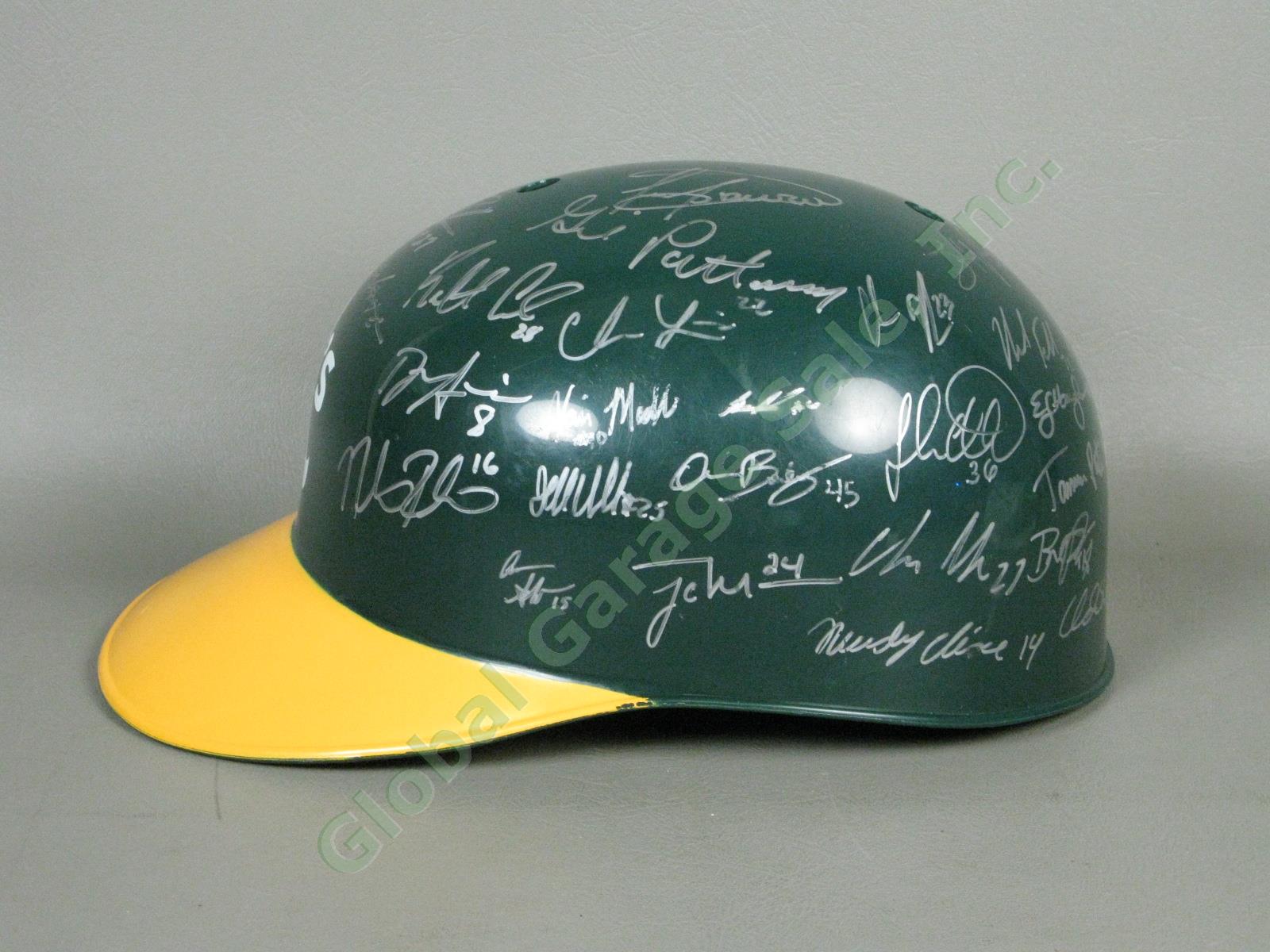 2011 Vermont Lake Monsters Team Signed Baseball Helmet NYPL Oakland Athletics NR 3