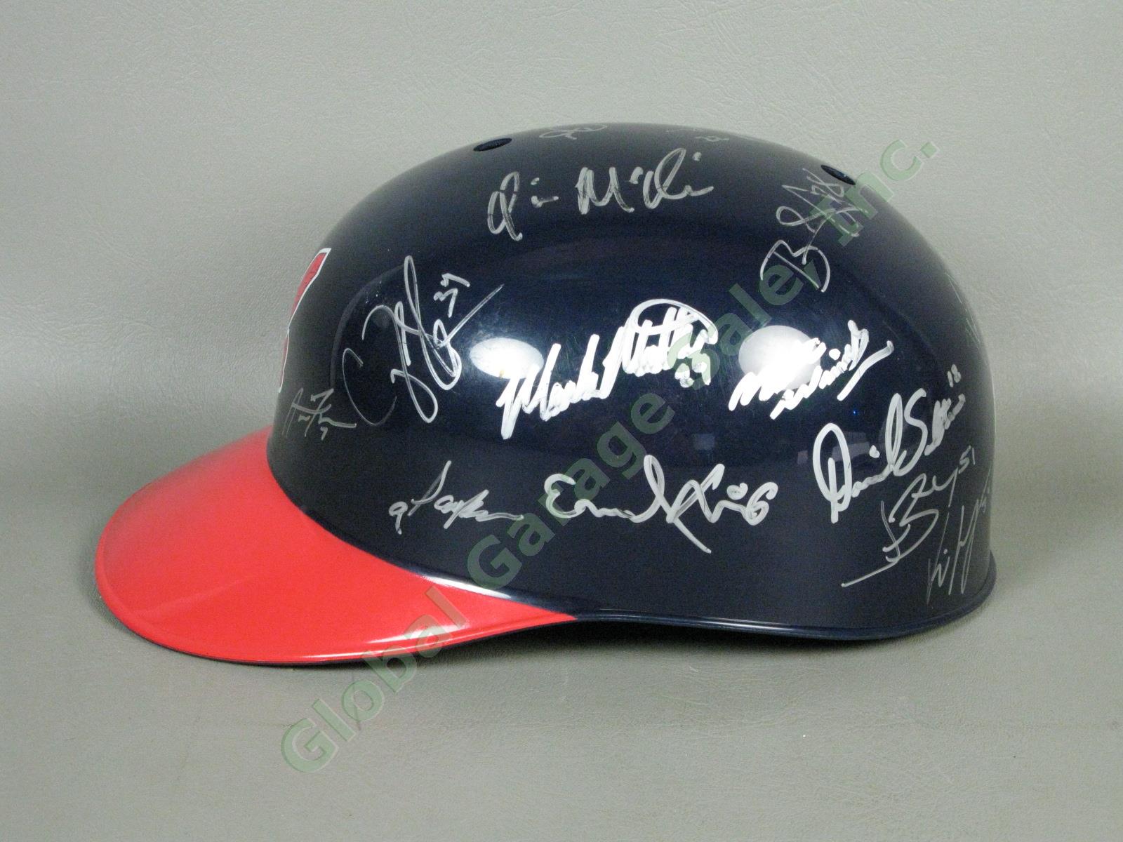 2015 Mahoning Valley Scrappers Team Signed Baseball Helmet Cleveland Indians NR 3