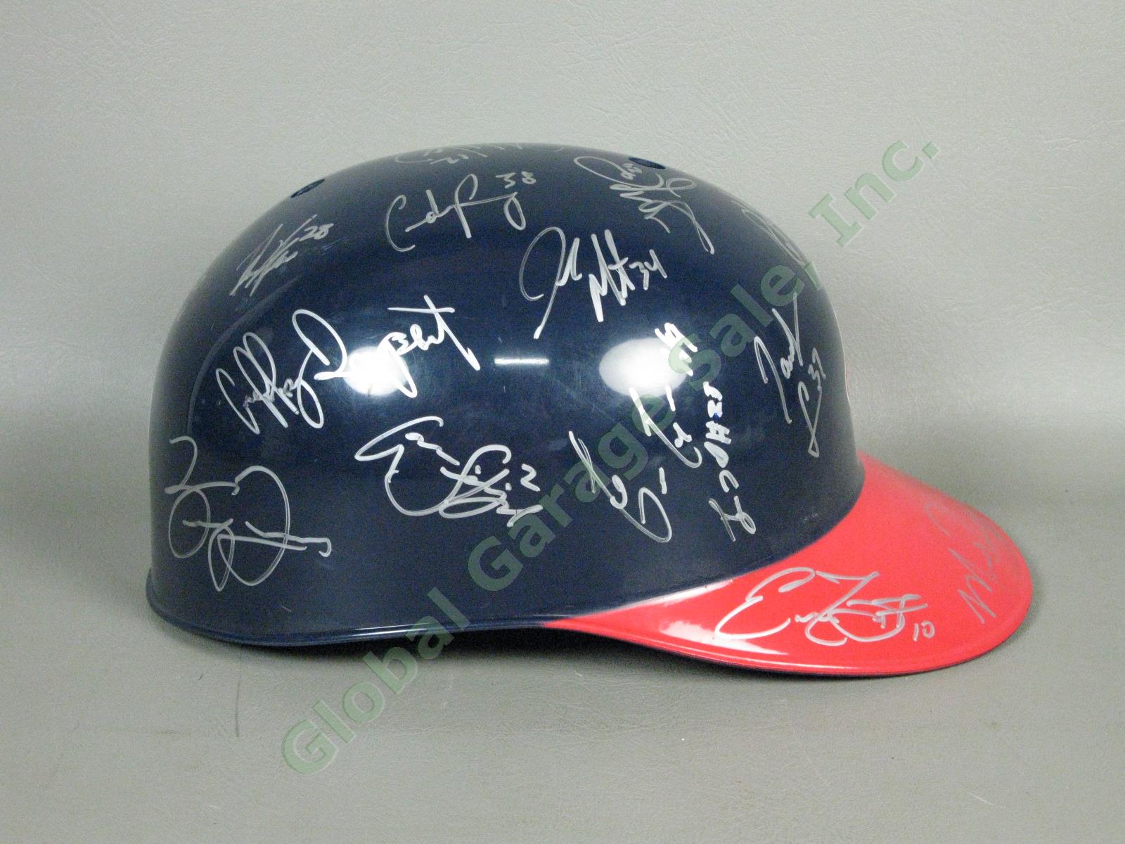 2012 Mahoning Valley Scrappers Team Signed Baseball Helmet Cleveland Indians NR 1