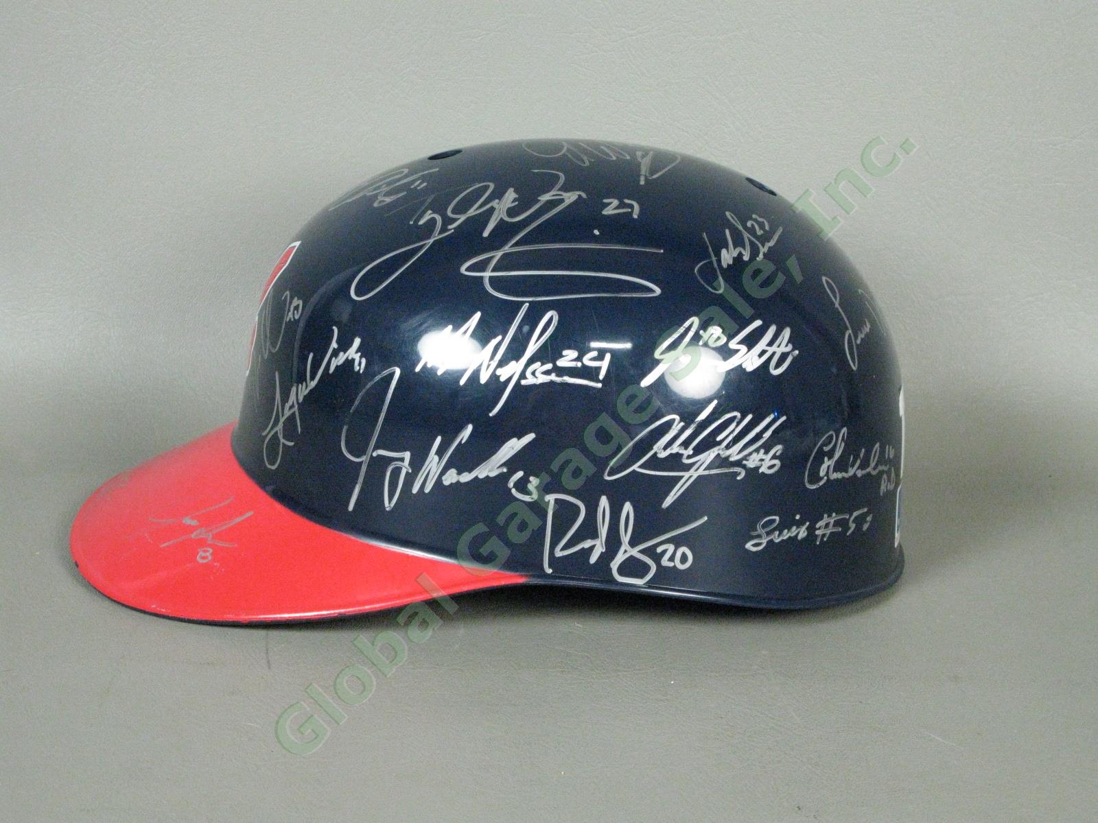 2012 Mahoning Valley Scrappers Team Signed Baseball Helmet Cleveland Indians NR 3