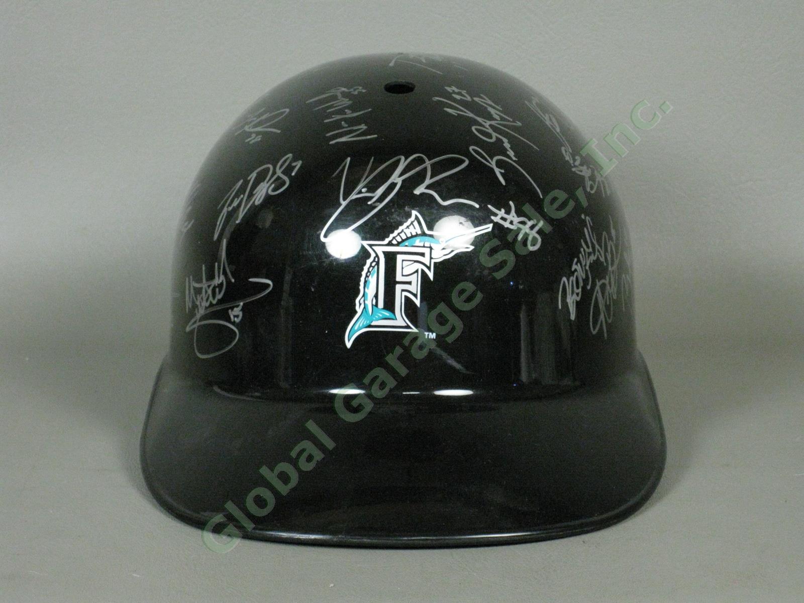2011 Jamestown Jammers Team Signed Baseball Helmet NYPL Florida Marlins Miami NR