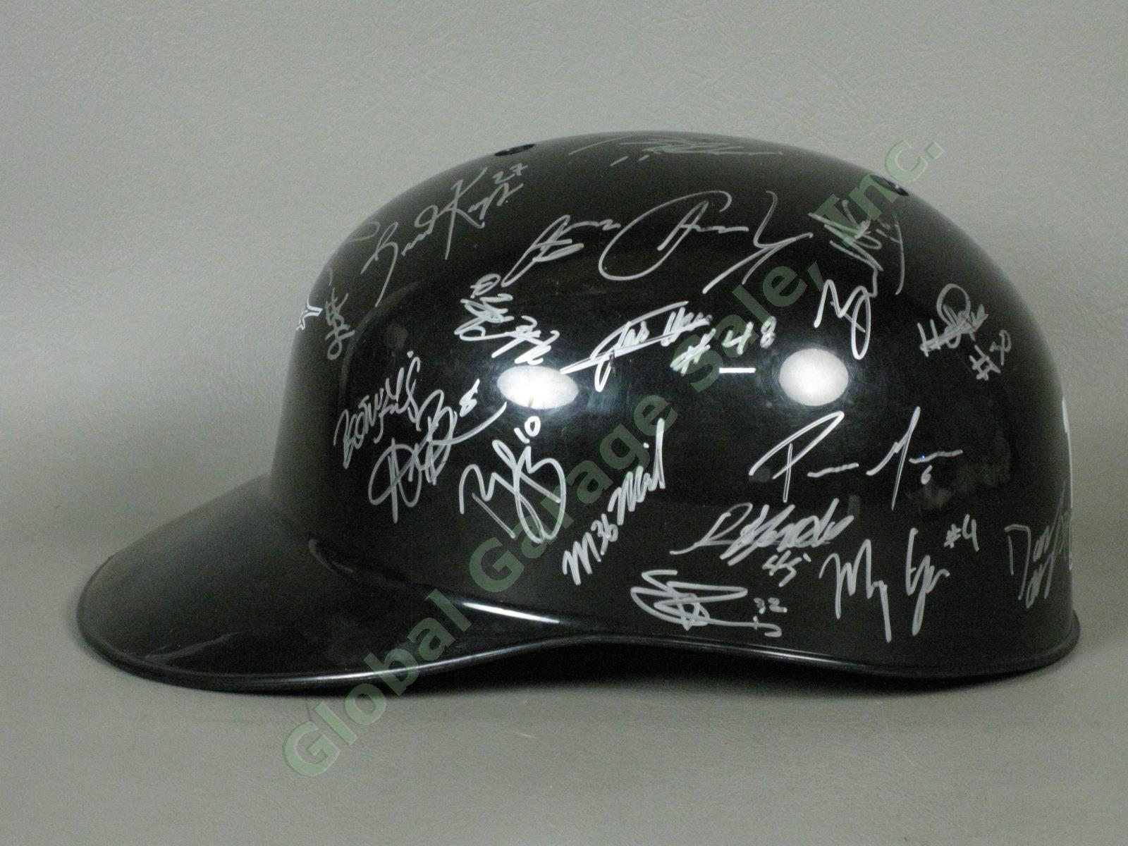 2011 Jamestown Jammers Team Signed Baseball Helmet NYPL Florida Marlins Miami NR 3