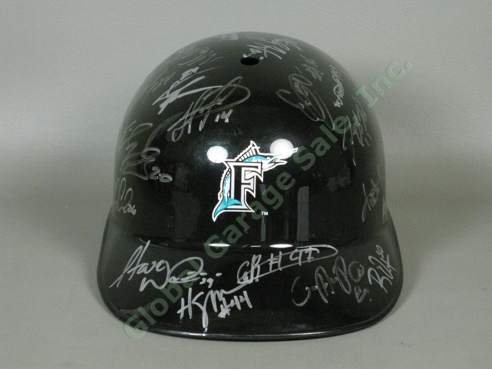 2009 Jamestown Jammers Team Signed Baseball Helmet NYPL Florida Marlins Miami NR