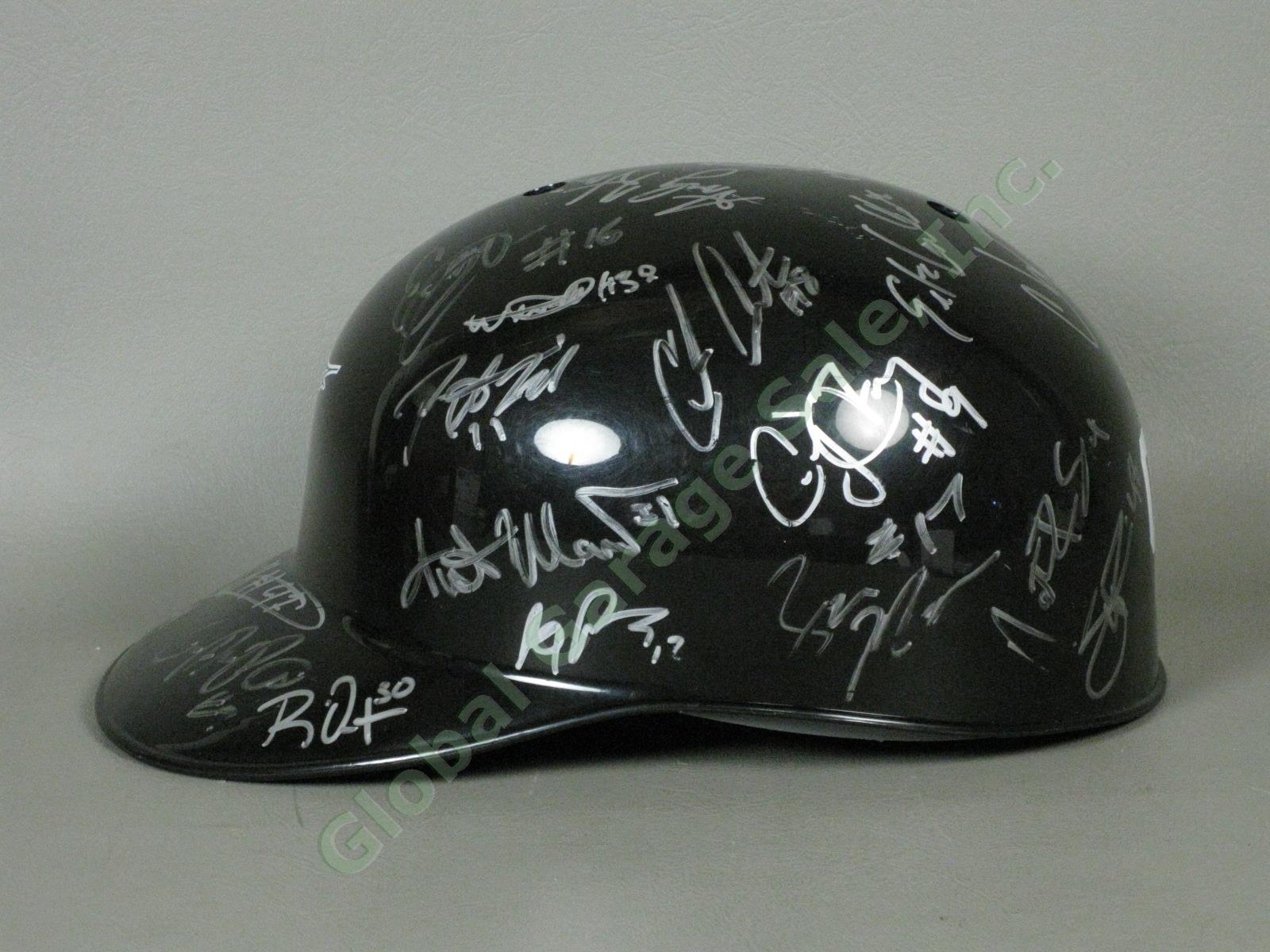 2009 Jamestown Jammers Team Signed Baseball Helmet NYPL Florida Marlins Miami NR 3