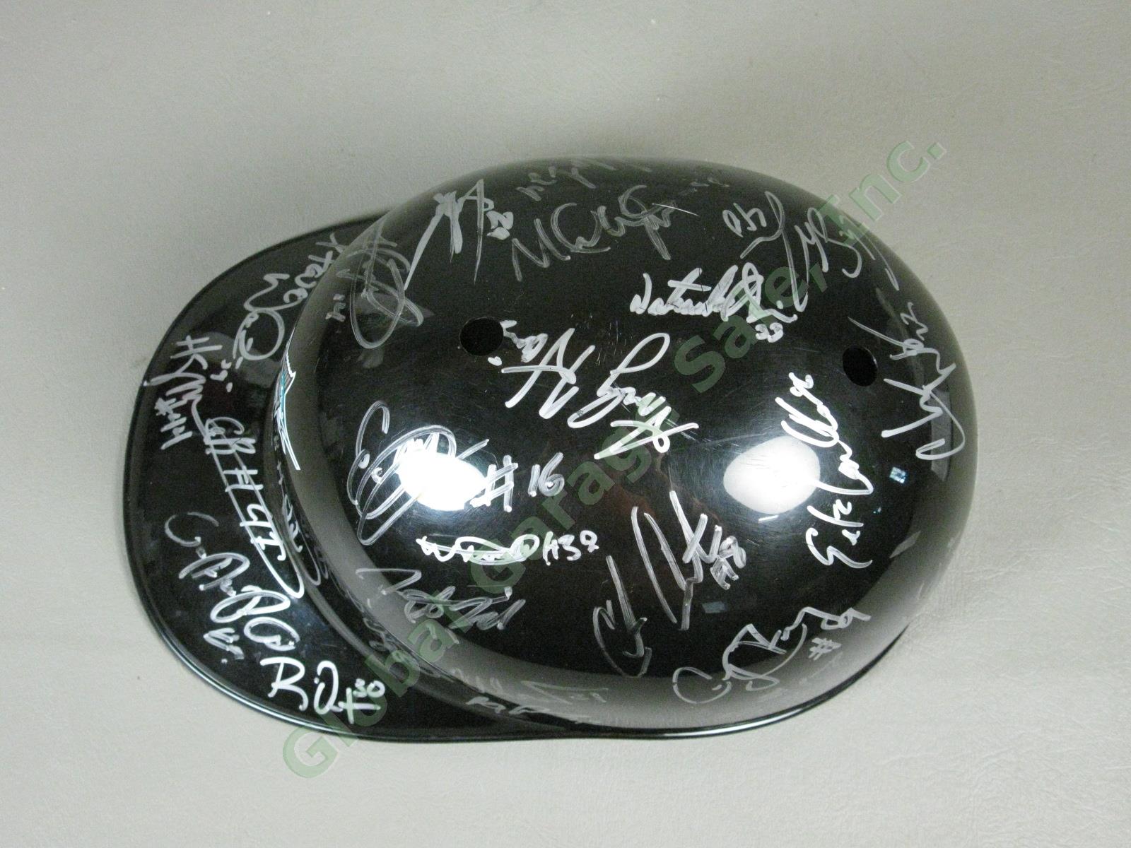 2009 Jamestown Jammers Team Signed Baseball Helmet NYPL Florida Marlins Miami NR 4