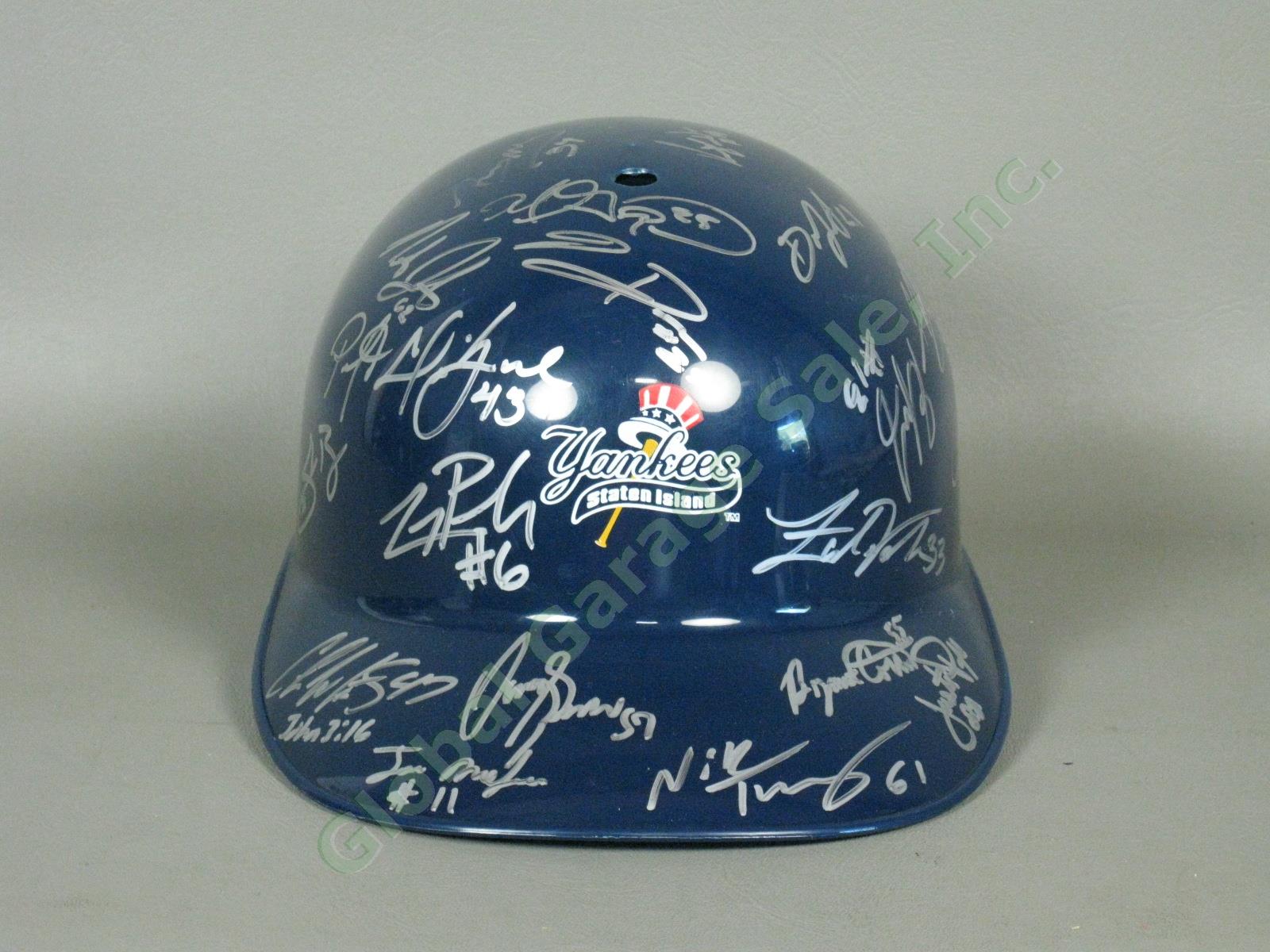 2010 Staten Island Yankees Team Signed Baseball Helmet MiLB MLB NYPL New York NR