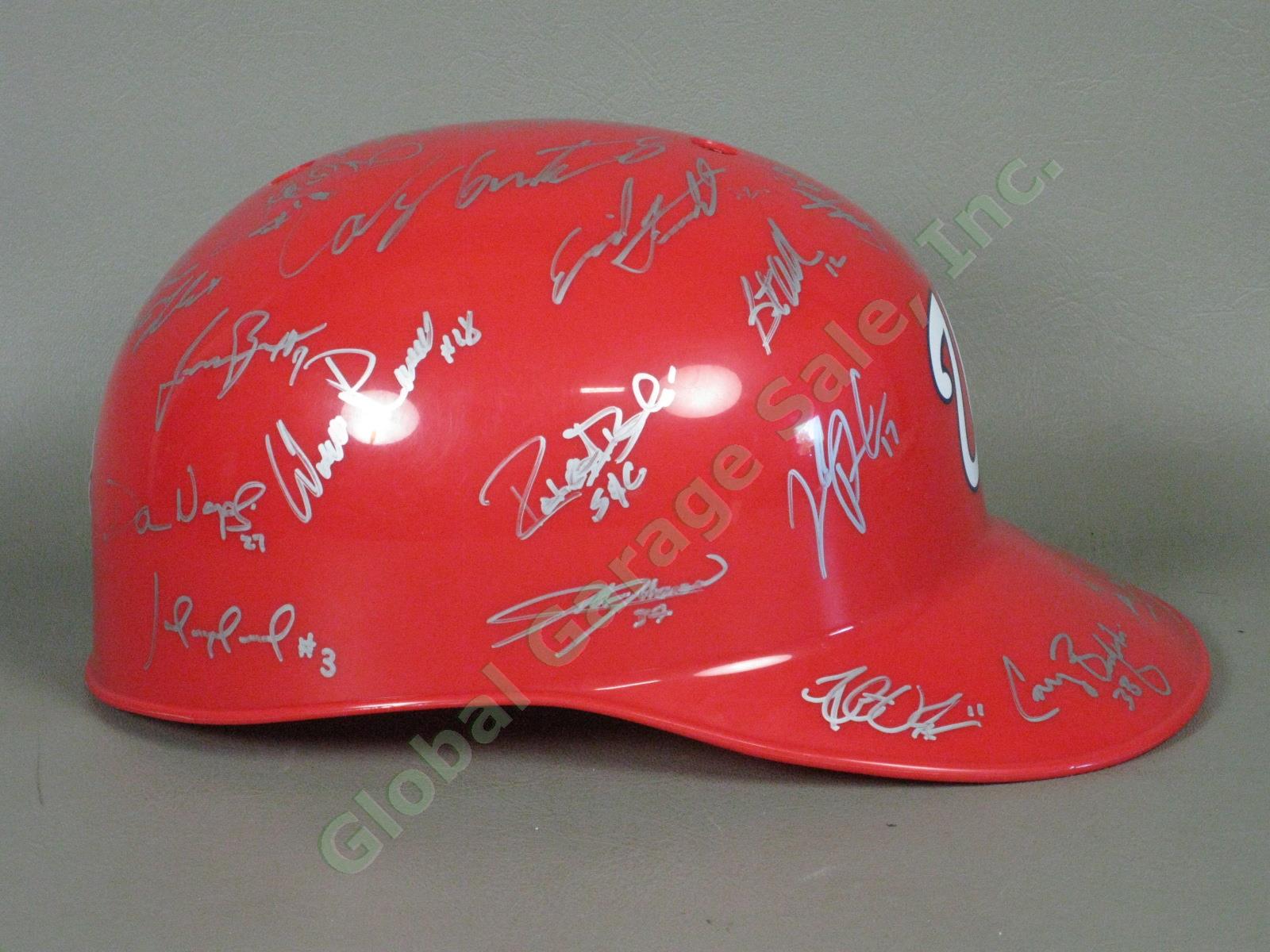2013 Auburn Doubledays Team Signed Baseball Helmet NYPL Washington Nationals NR 1