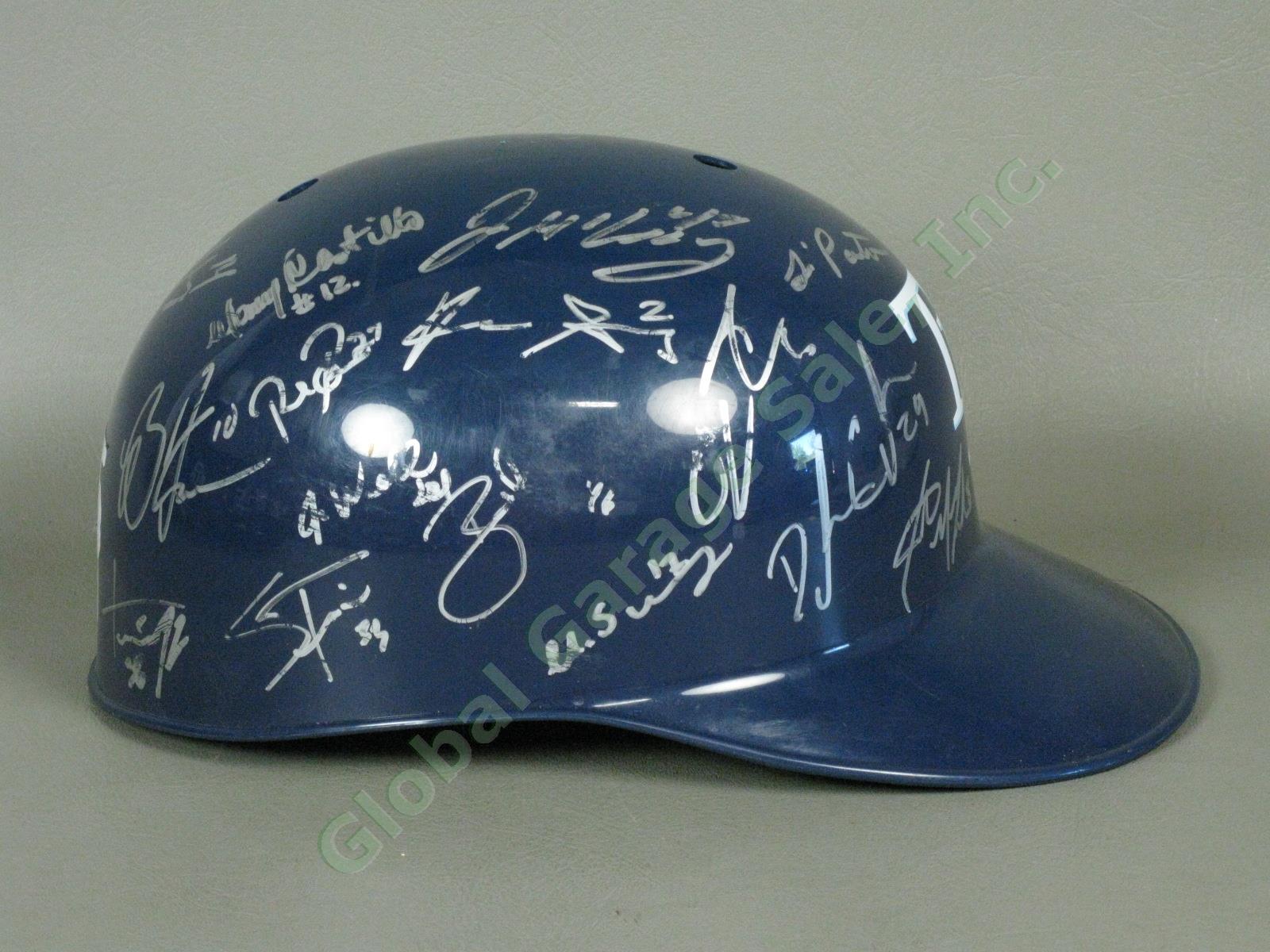 2015 Hudson Valley Renegades Team Signed Baseball Helmet NYPL Tampa Bay Rays NR 1