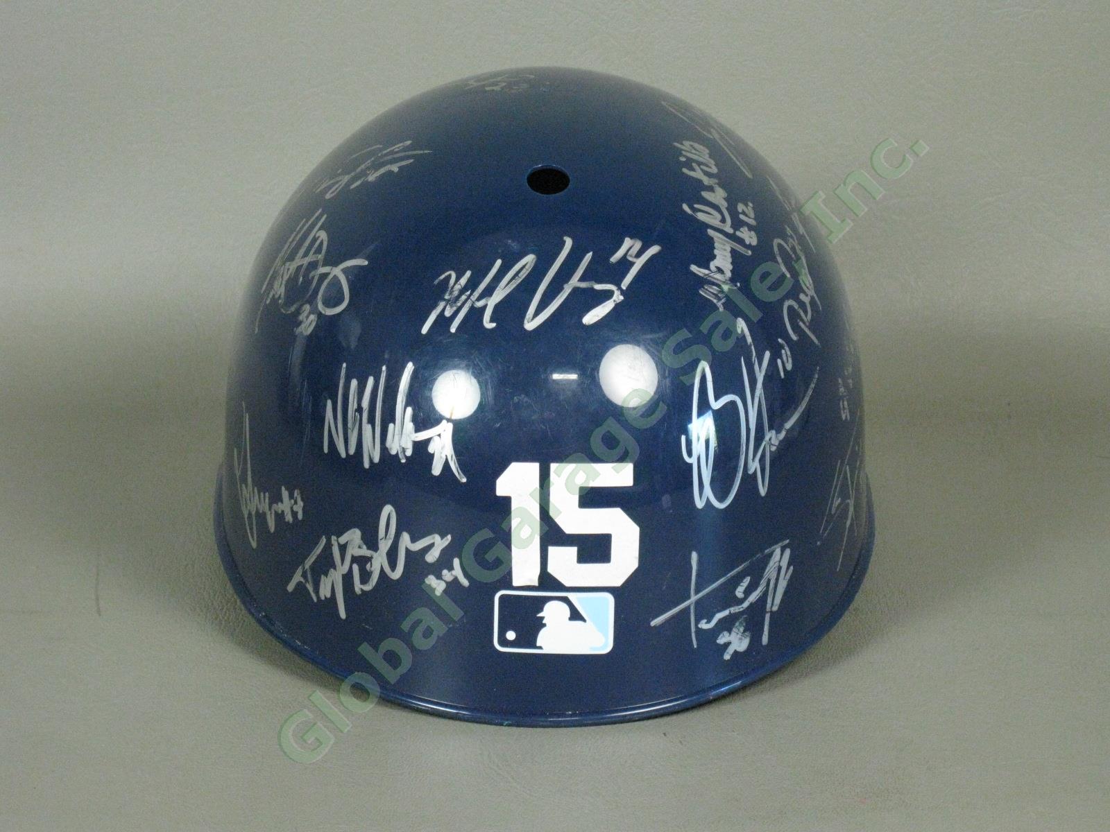2015 Hudson Valley Renegades Team Signed Baseball Helmet NYPL Tampa Bay Rays NR 2