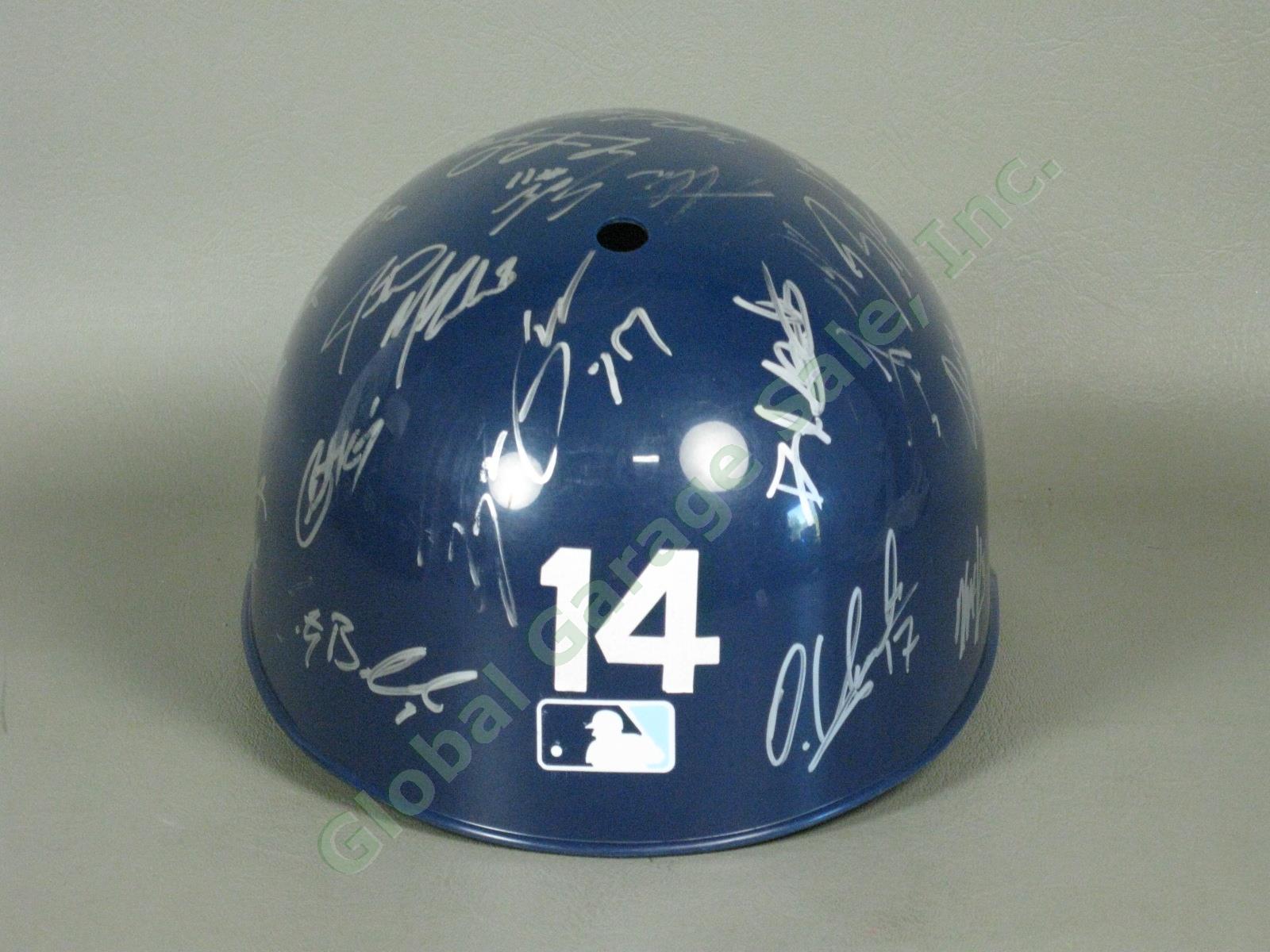 2014 Hudson Valley Renegades Team Signed Baseball Helmet NYPL Tampa Bay Rays NR 2