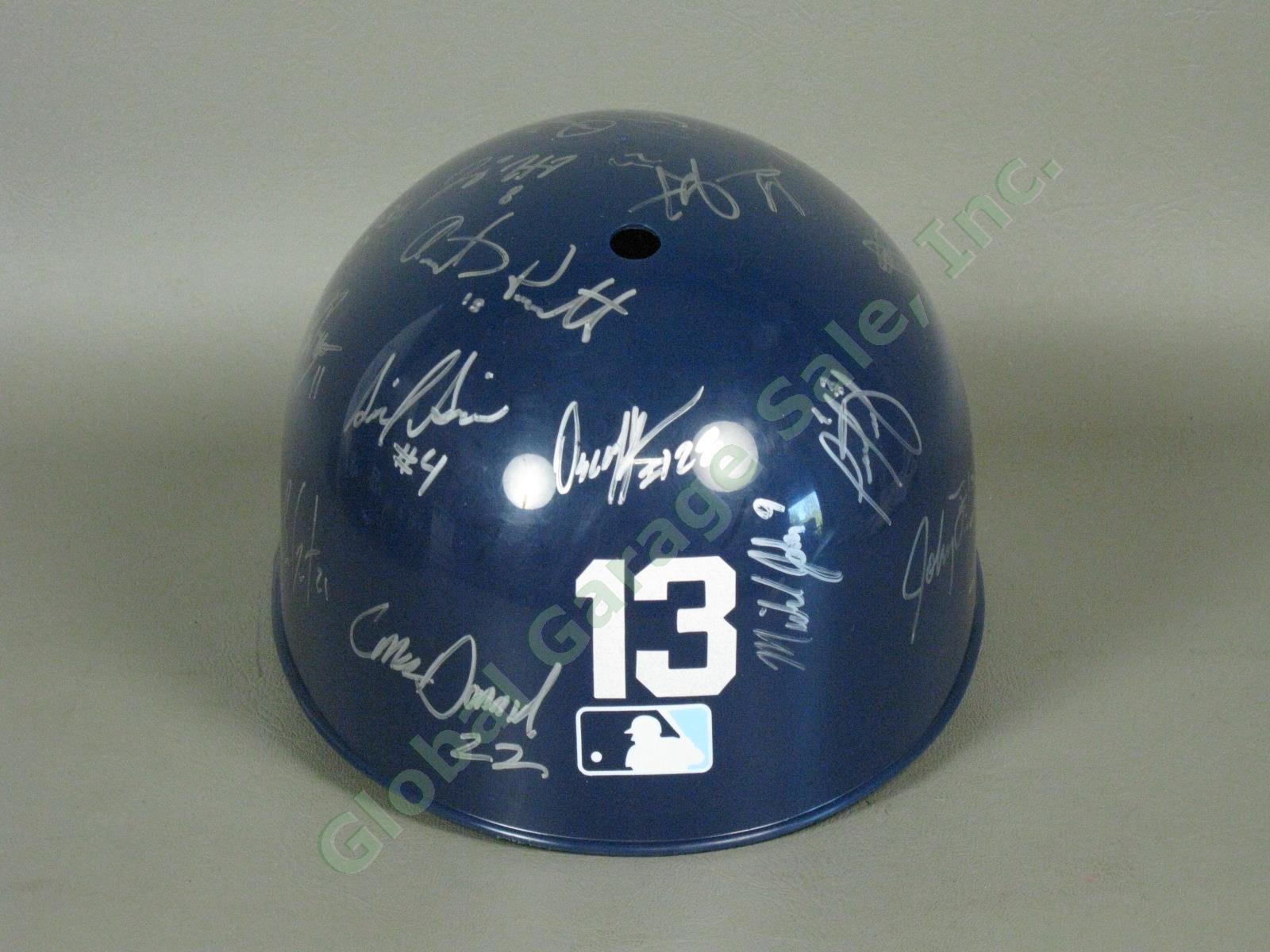 2013 Hudson Valley Renegades Team Signed Baseball Helmet NYPL Tampa Bay Rays NR 2